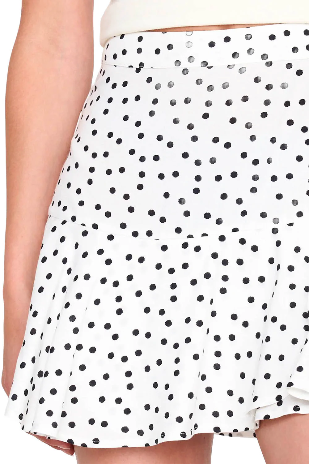 24COLOURS - DOT SKIRT - WHITE - Image 3
