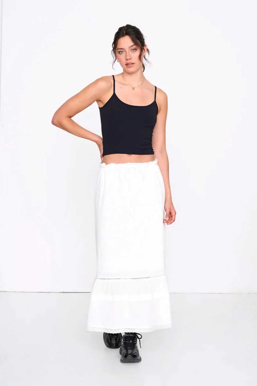 24COLOURS - EMBROIDERED LONG SKIRT - Image 3