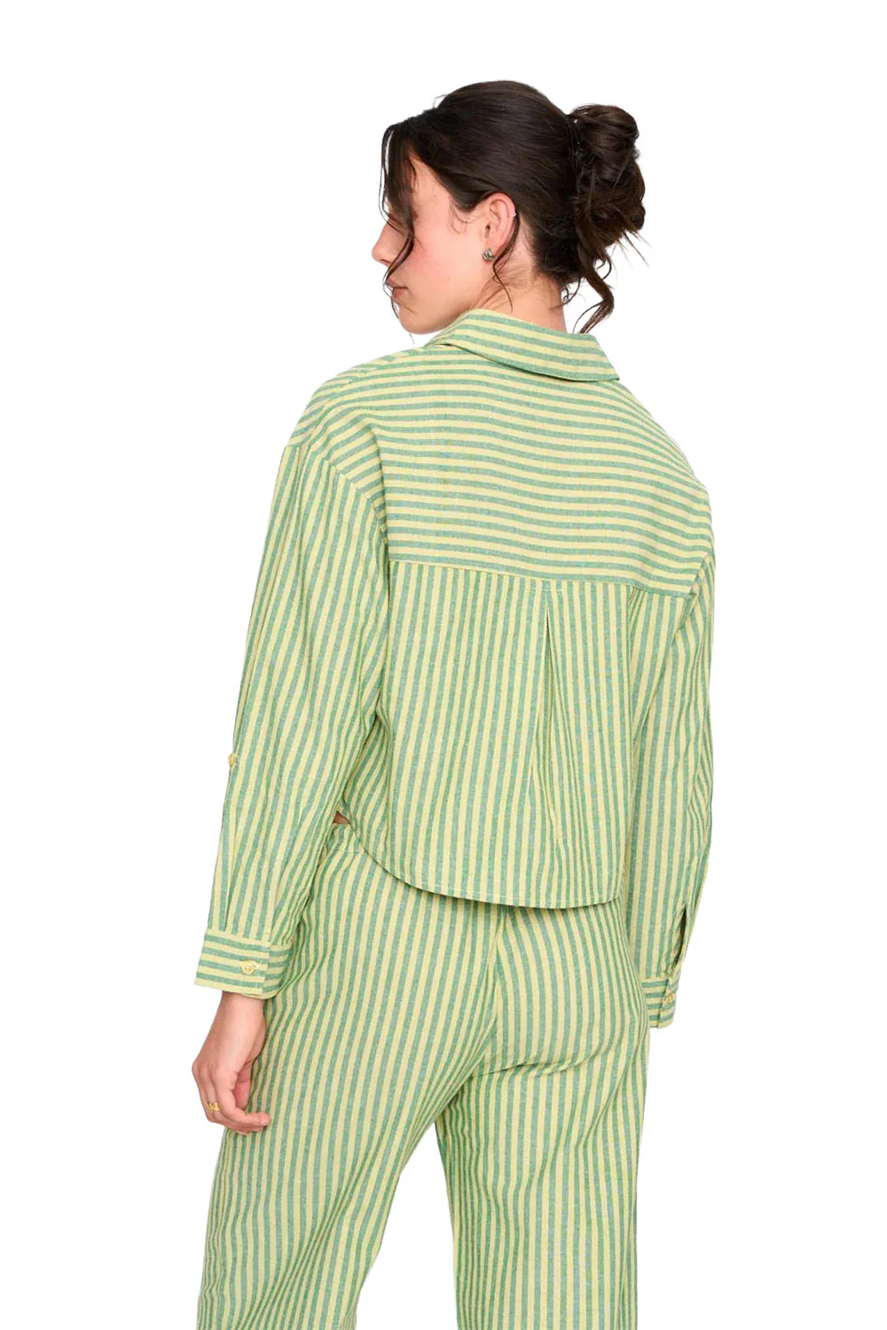 24COLOURS - GREEN STRIPED SHIRT - Image 2