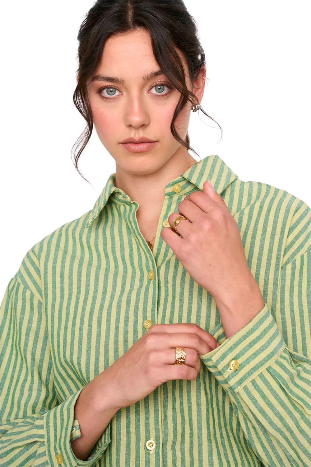 24COLOURS - GREEN STRIPED SHIRT - Image 4
