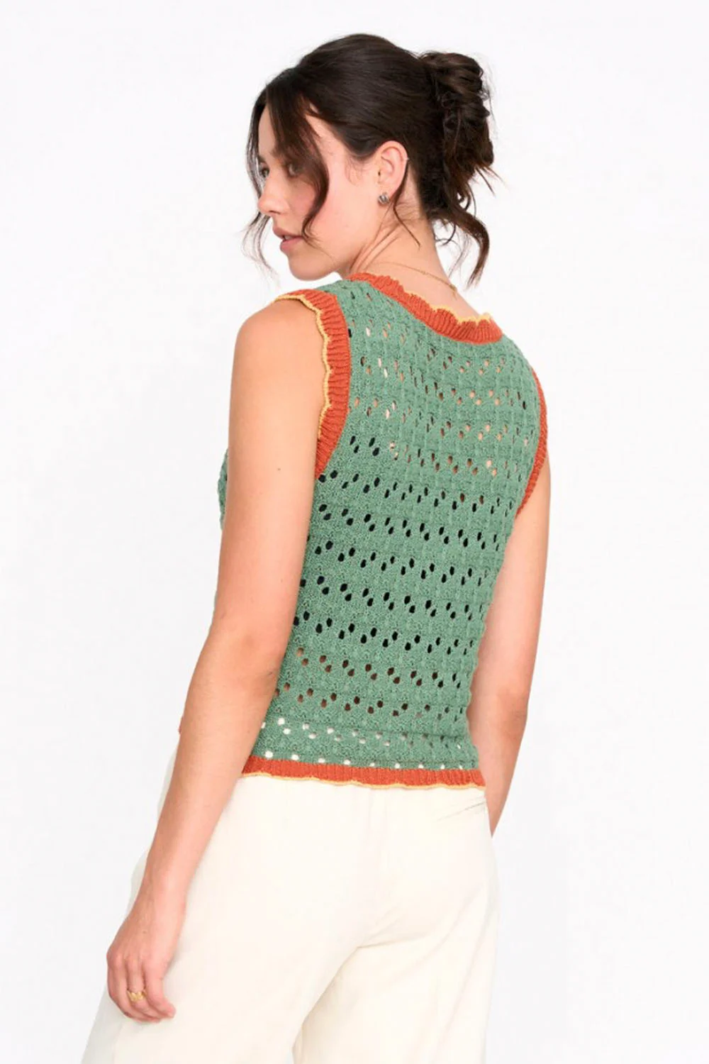 24COLOURS - KNITTED VEST - GREEN - Image 2