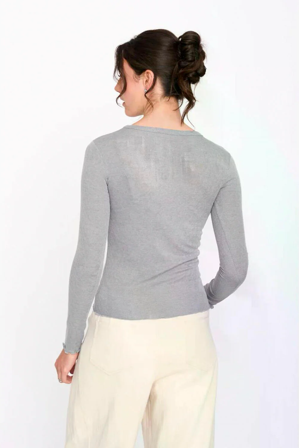 24COLOURS - LONGSLEEVE T-SHIRT - GREY - Image 2