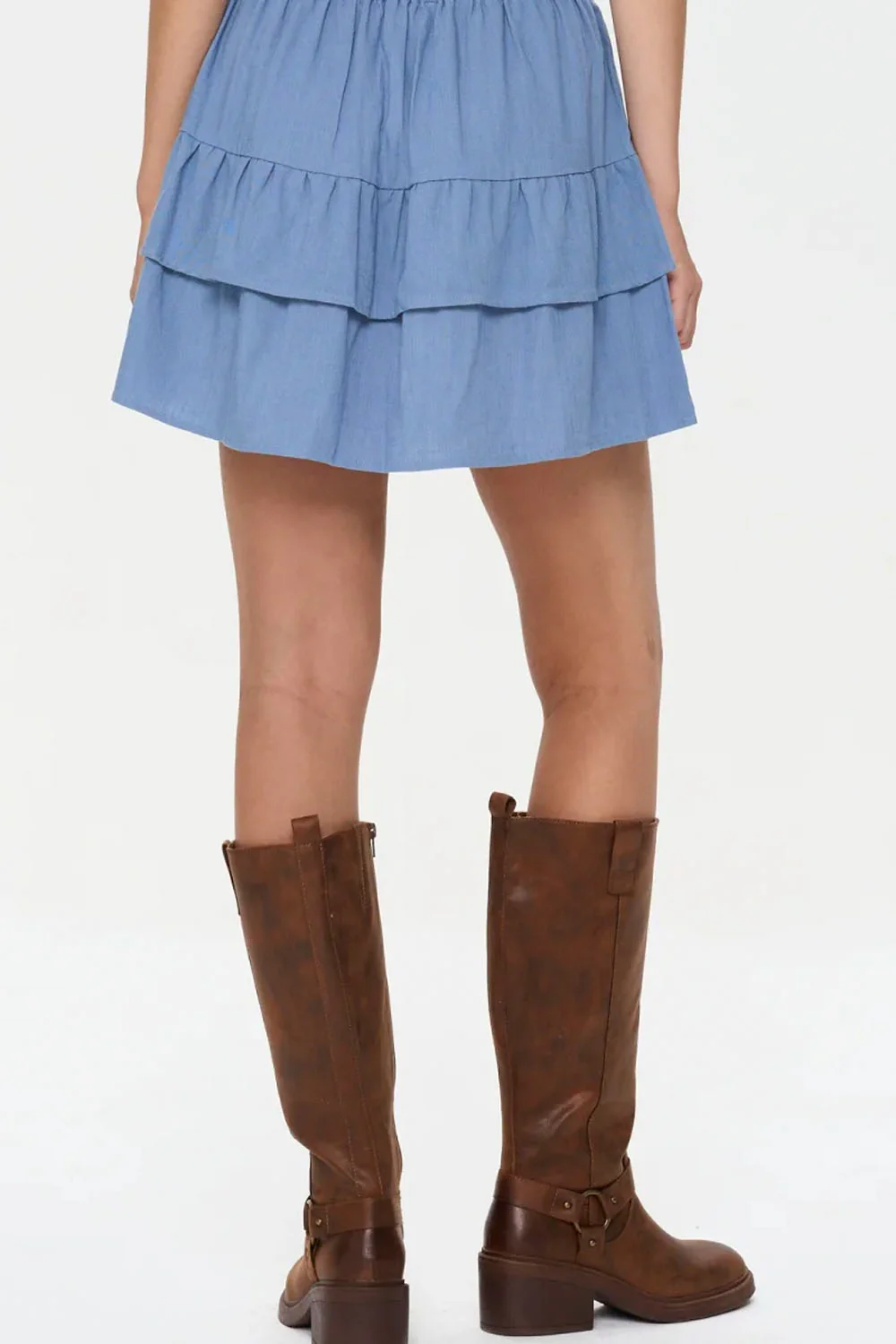 24COLOURS - RUFFLE BLUE SKIRT - Image 4