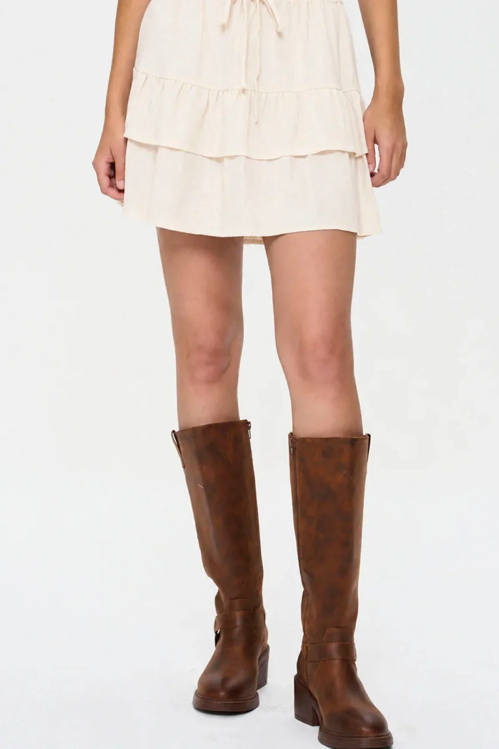 24COLOURS - RUFFLE WHITE SKIRT