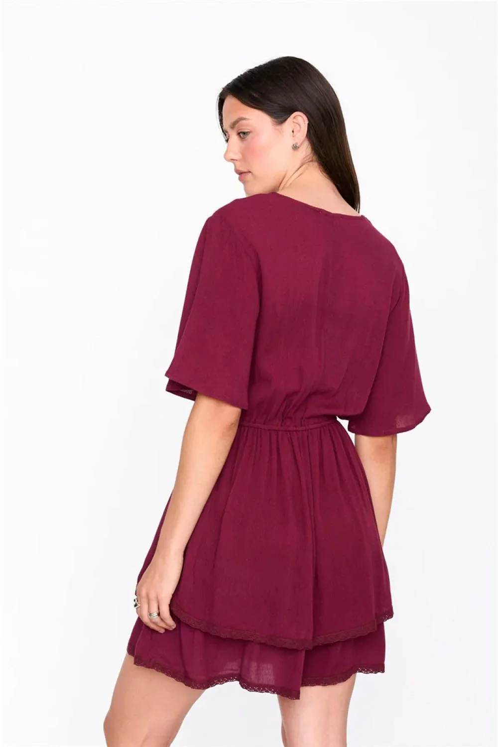 24COLOURS - SHORT BORDEAUX DRESS - Image 2