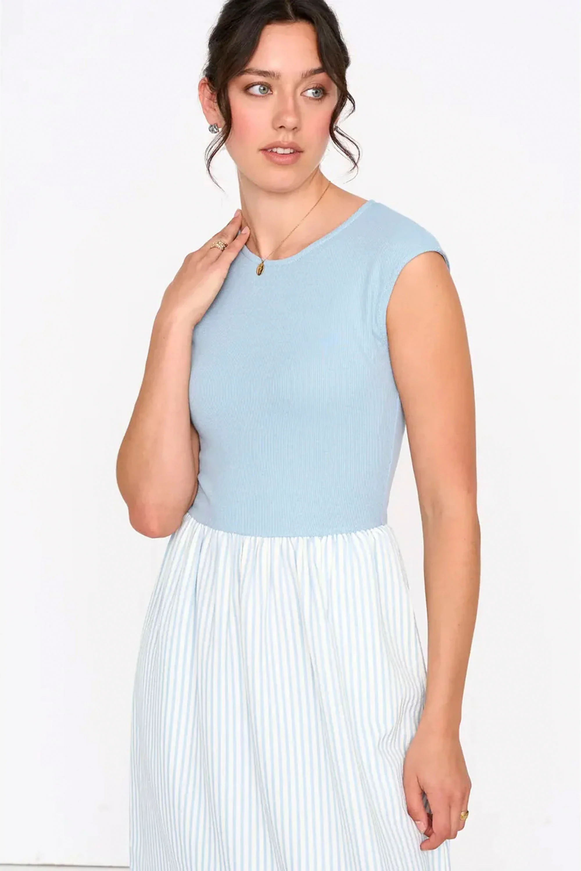 24COLOURS - STRIPED DRESS - BLUE - Image 3