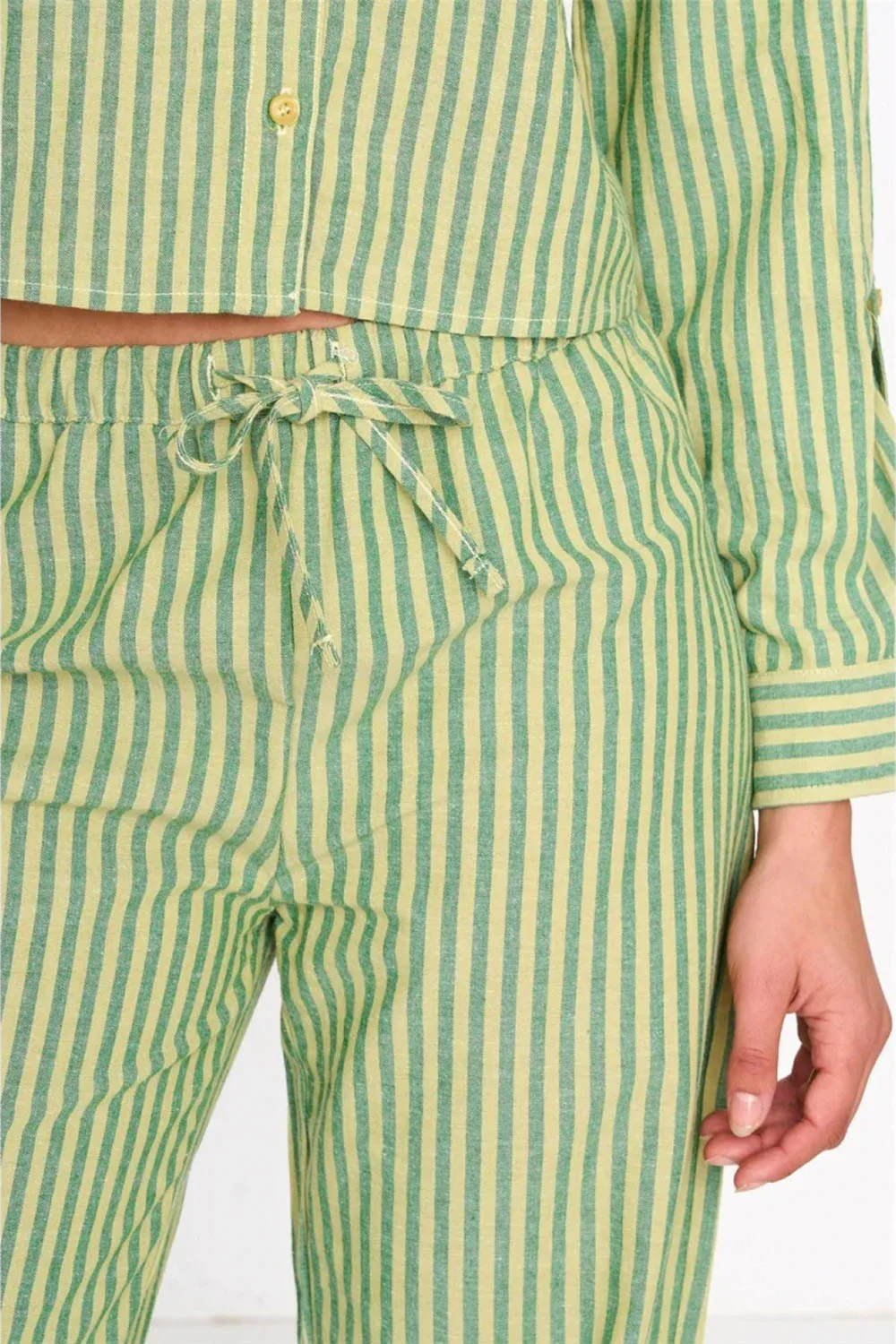 24COLOURS - STRIPED GREEN PANTS - Image 2