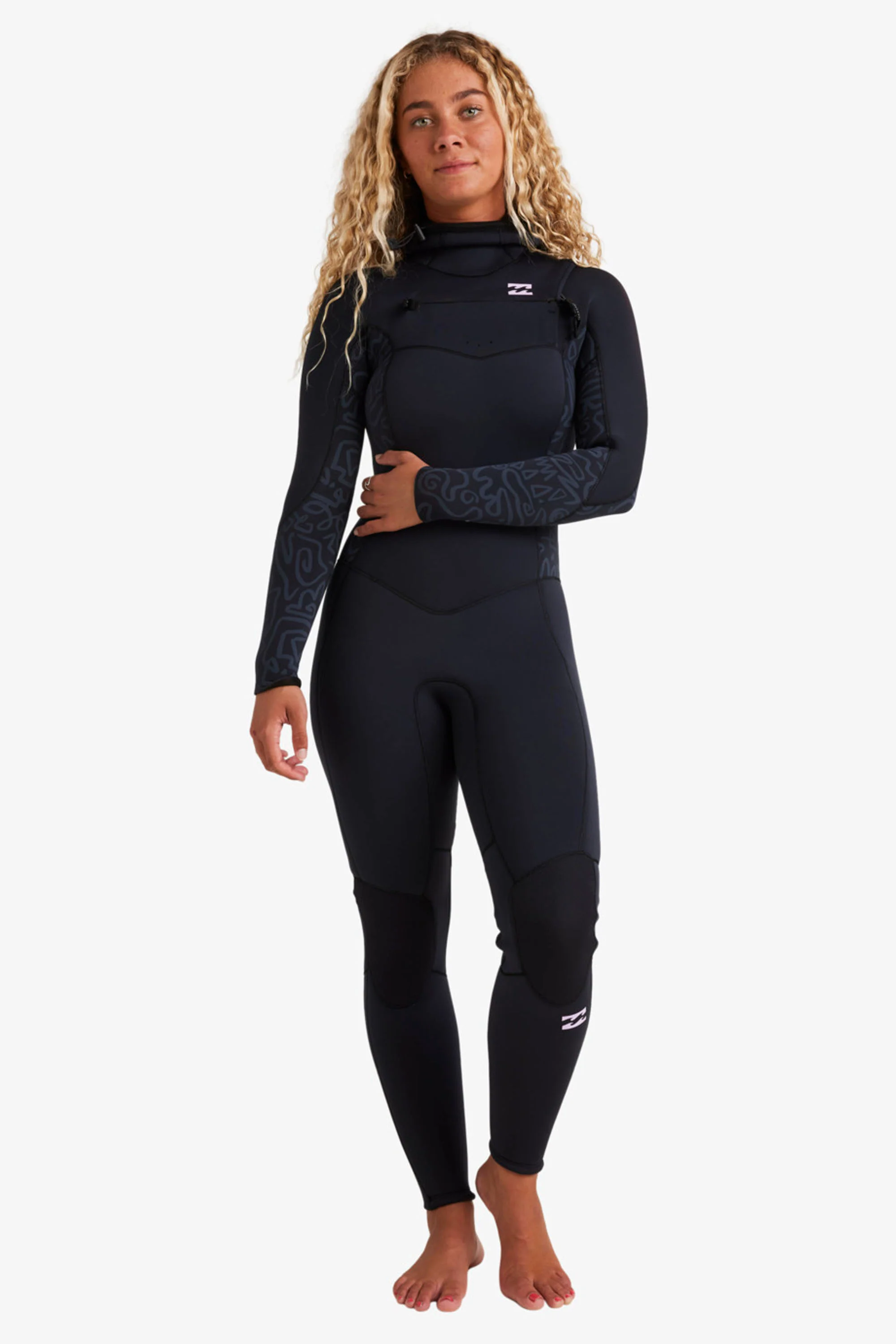 BILLABONG - SYNERGY NATURAL - 4/3MM - Chest zip - BLACK FADE - WOMAN