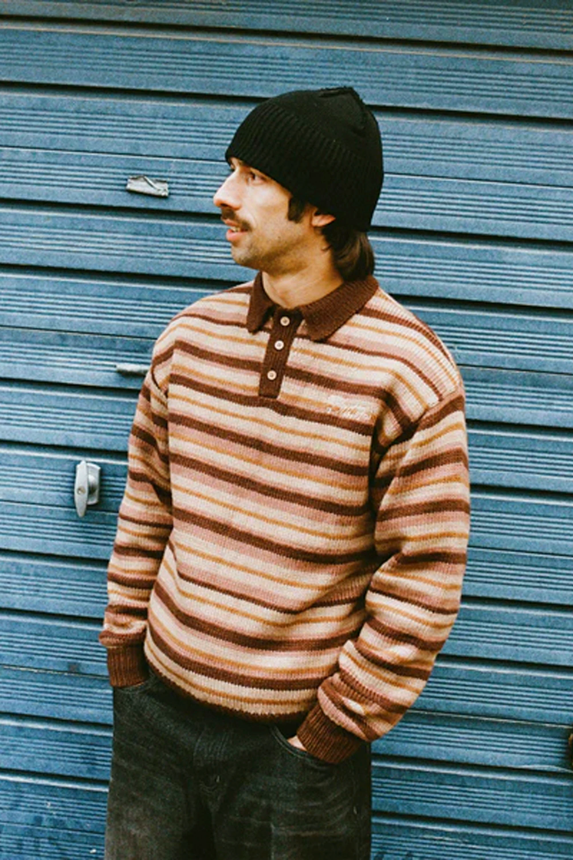 BUTTER - OMBRE STRIPE KNIT SWEATER - CHOCOLATE - Image 2