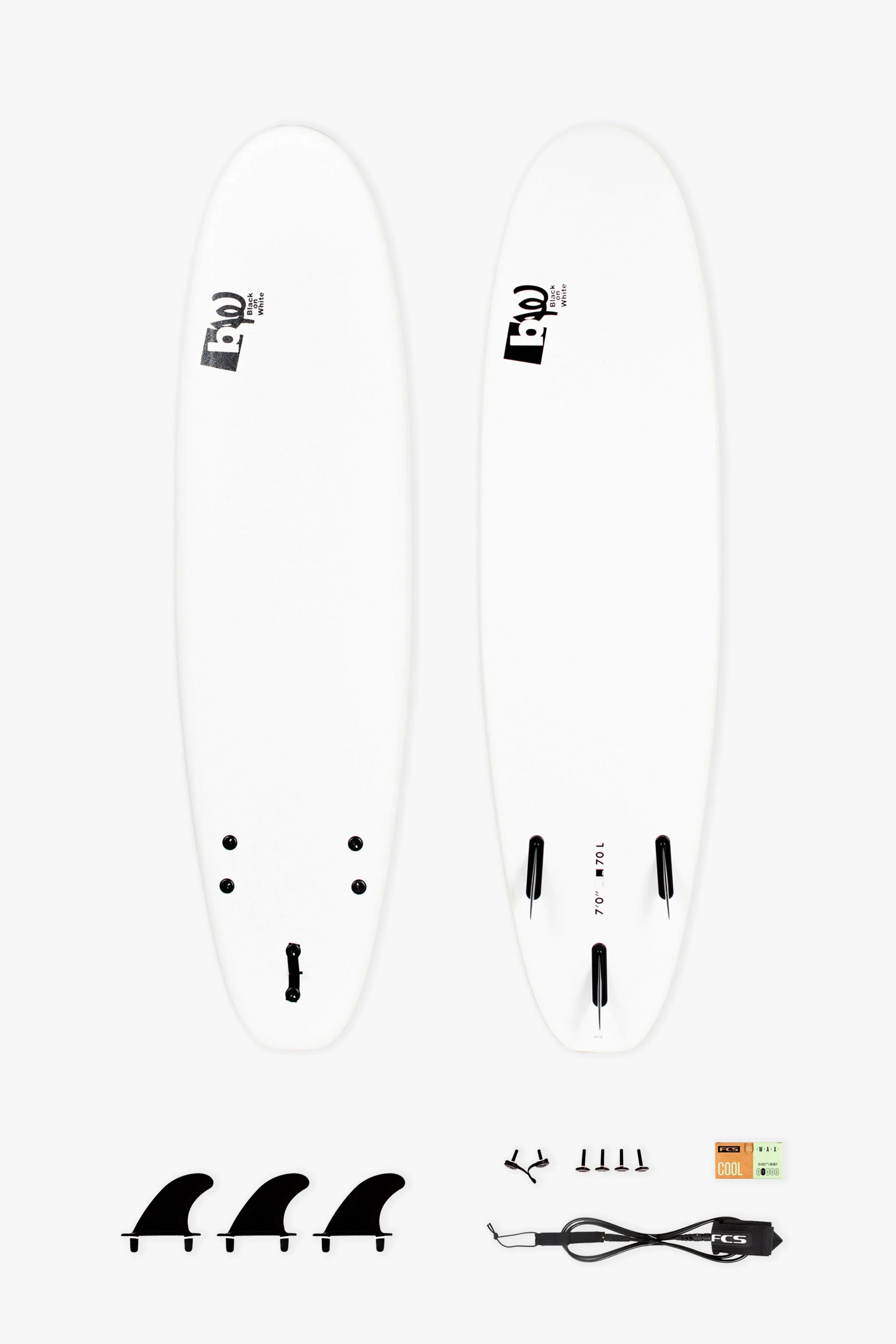 BW SOFT 7'0" BEGINNER PACK | Softboard + Leash + Fins + Wax