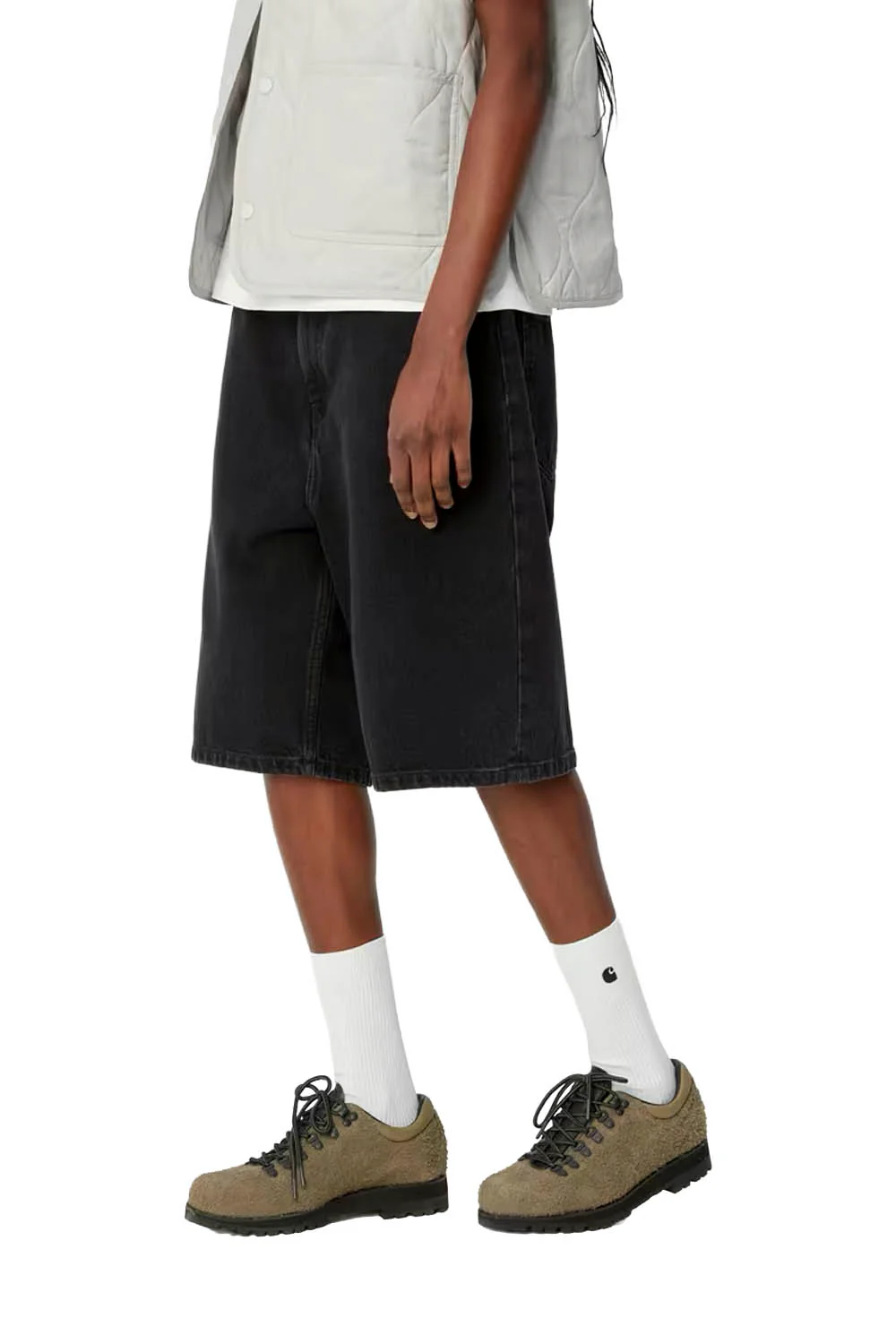 CARHARTT WIP - BRANDON SHORT - WOMAN - BLACK STONE WASHED - Image 3