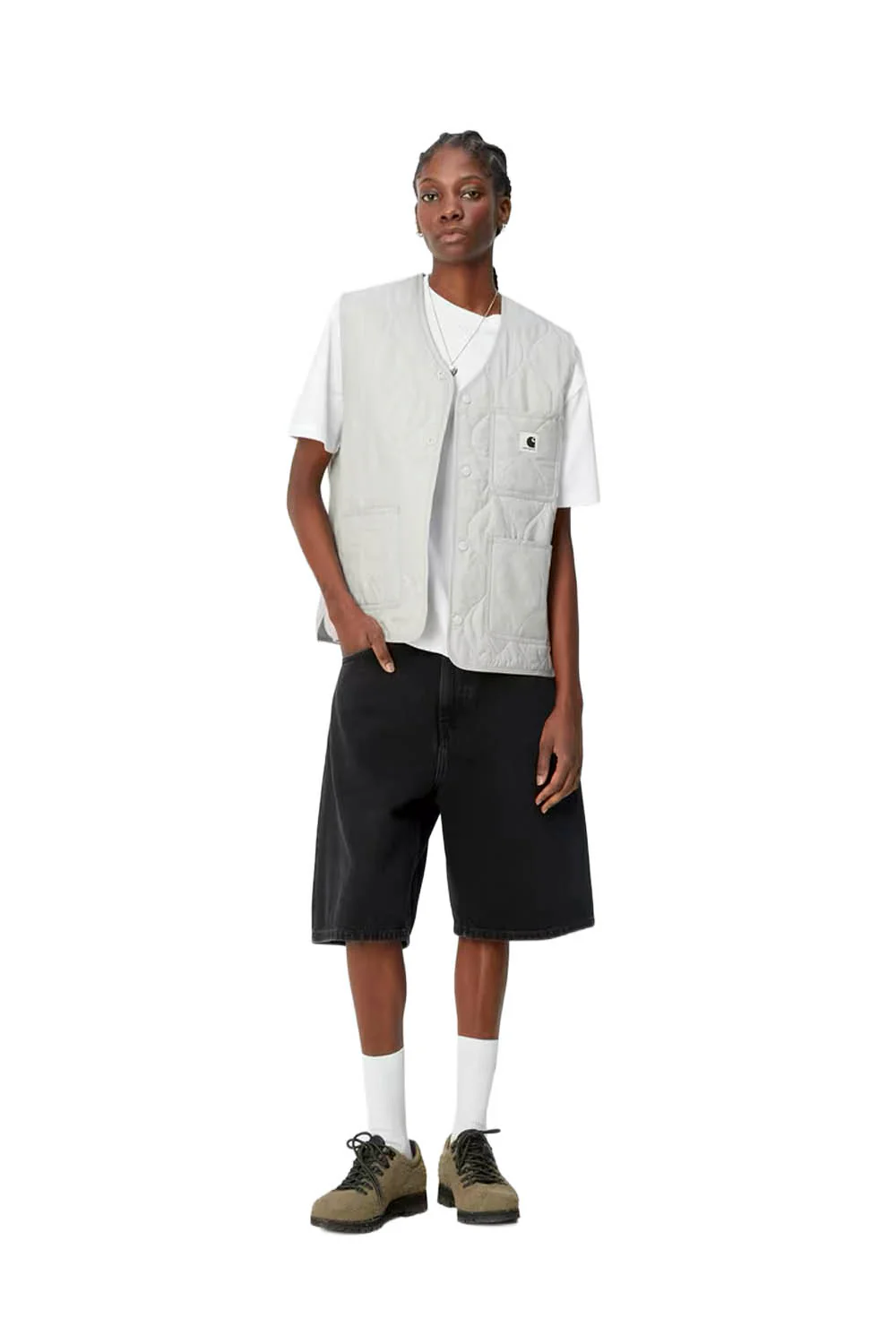 CARHARTT WIP - BRANDON SHORT - WOMAN - BLACK STONE WASHED - Image 4