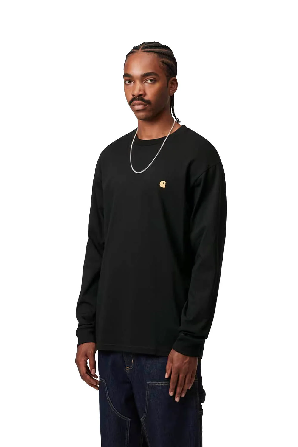 CARHARTT WIP - CHASE LONG SLEEVE T-SHIRT - BLACK