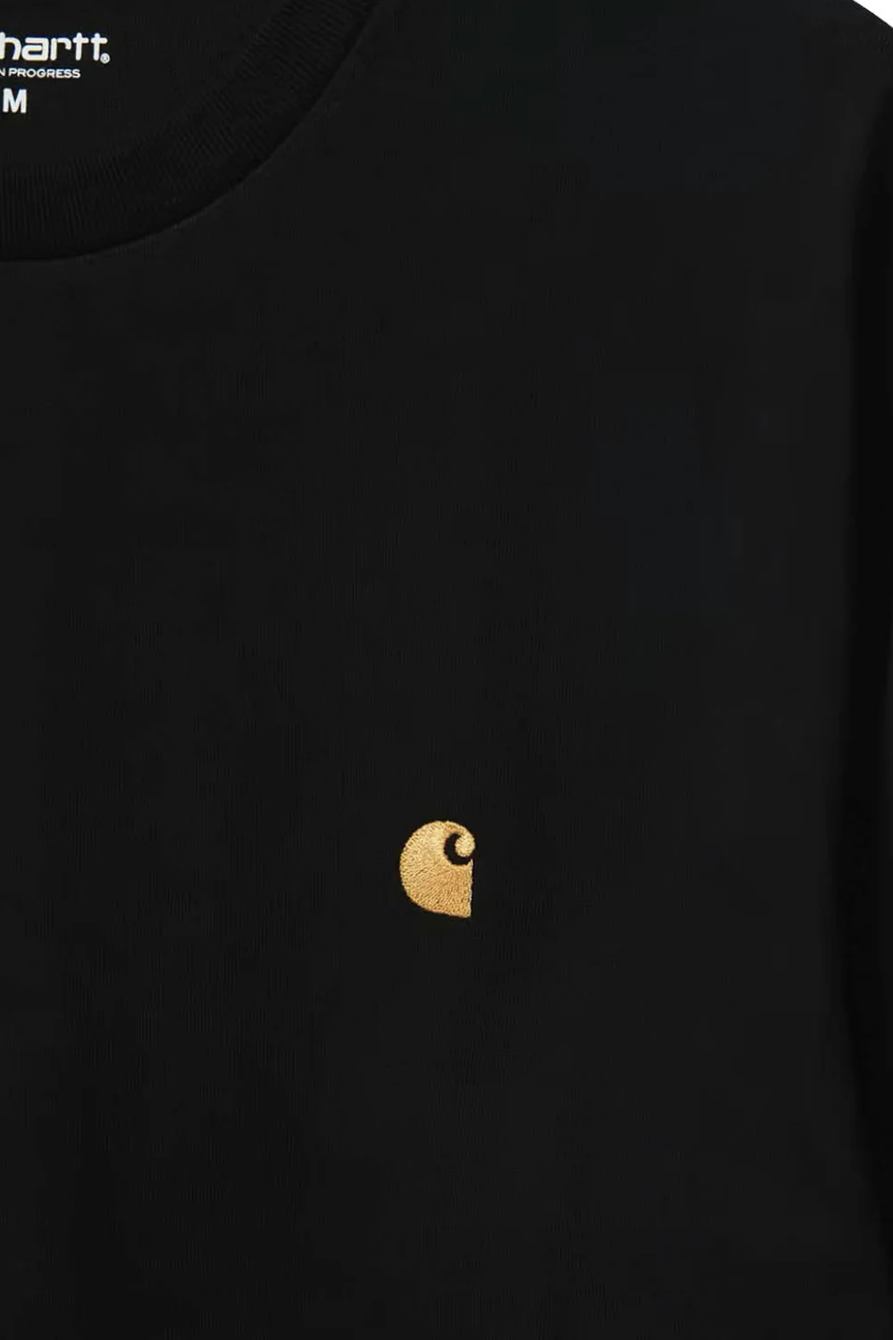 CARHARTT WIP - CHASE LONG SLEEVE T-SHIRT - BLACK - Image 4