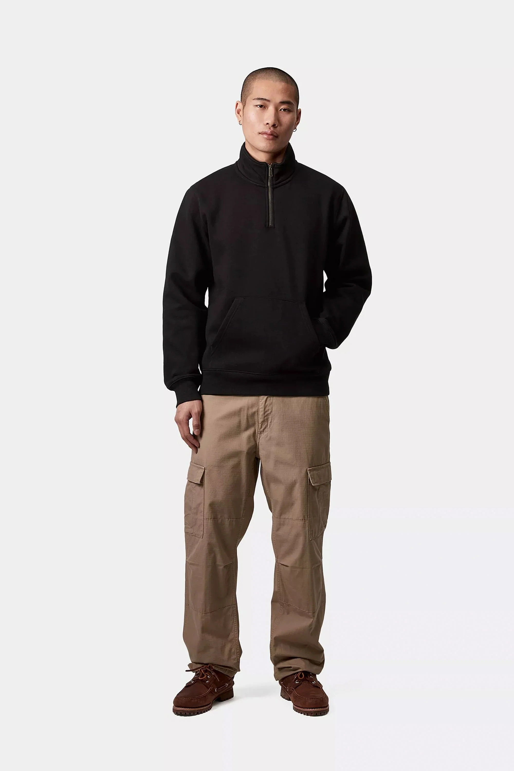 CARHARTT WIP - CHASE NECK ZIP SWEAT - BLACK - Image 3