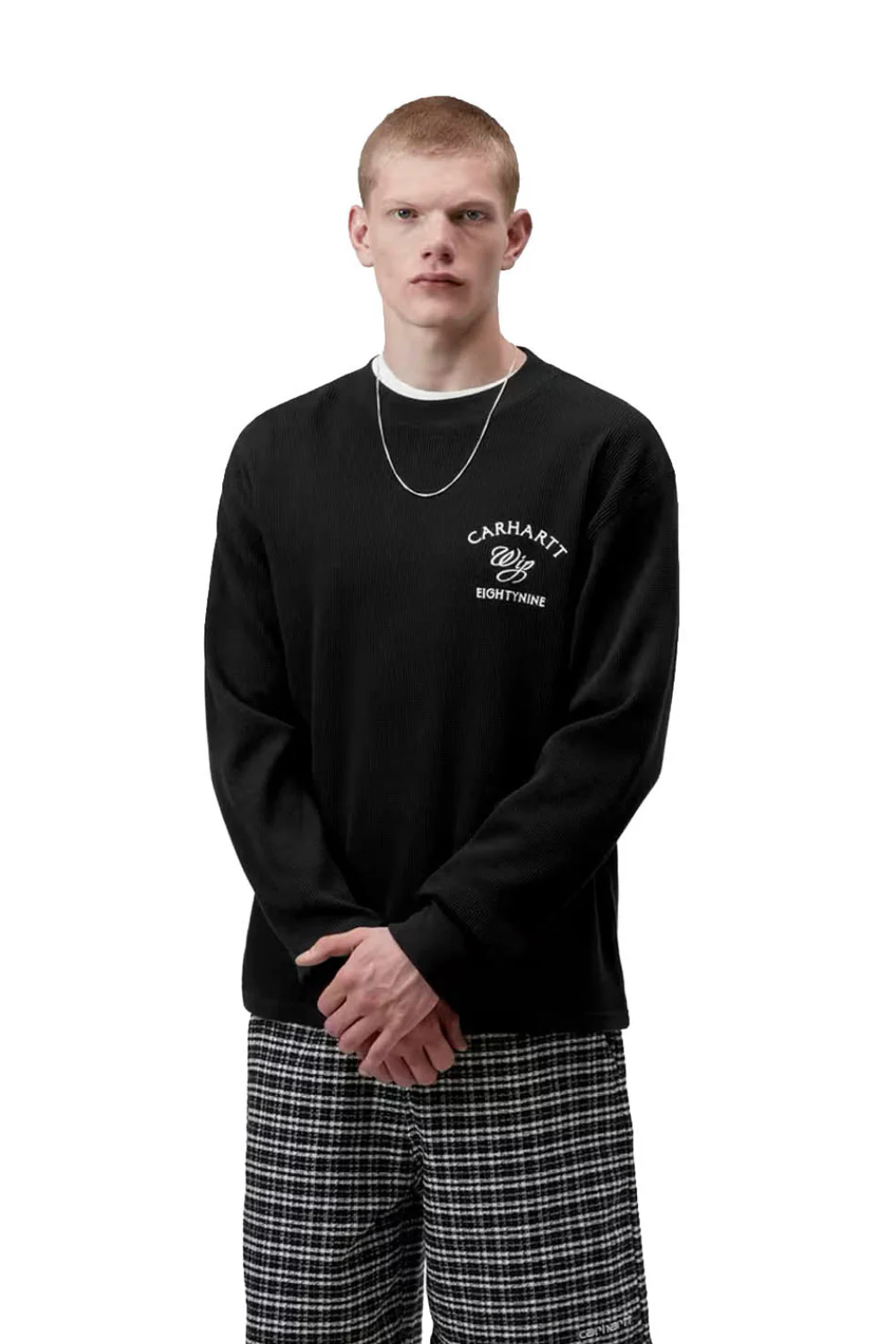 CARHARTT WIP - EIGHTYNINE WAFFLE T-SHIRT - NATURAL/BLACK