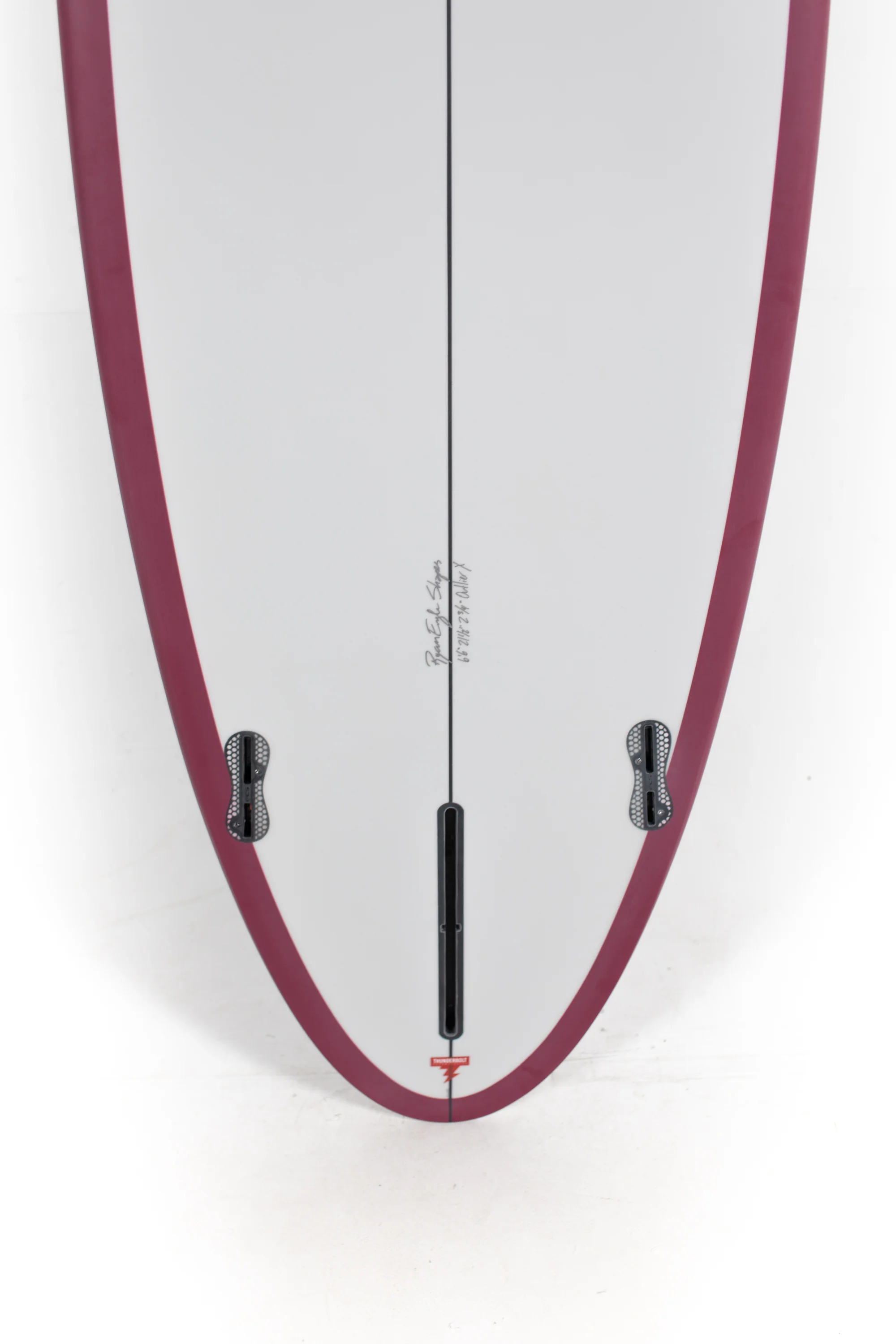 CJ Nelson Surfboards - OUTLIER X - GREY OX BLOOD RAIL - Thunderbolt Red - 6'6" x 21 1/2" x 2 3/4" - 42.82L - Image 8