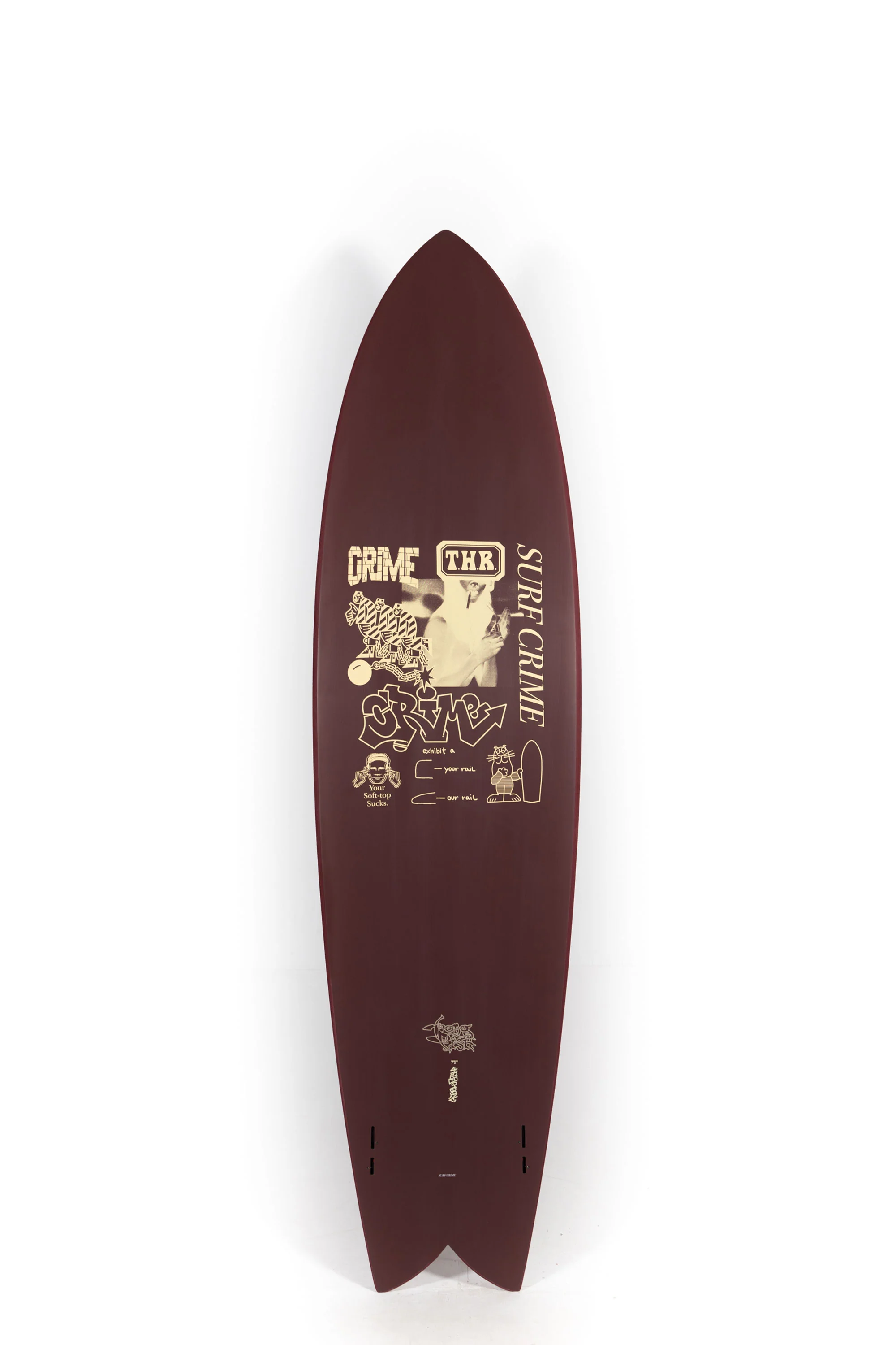 Crime Surfboards - LONG FISH - OX BLOOD SYNDICATE - 7'5" x 22.2" x 2.8" x 52.38L - Image 2