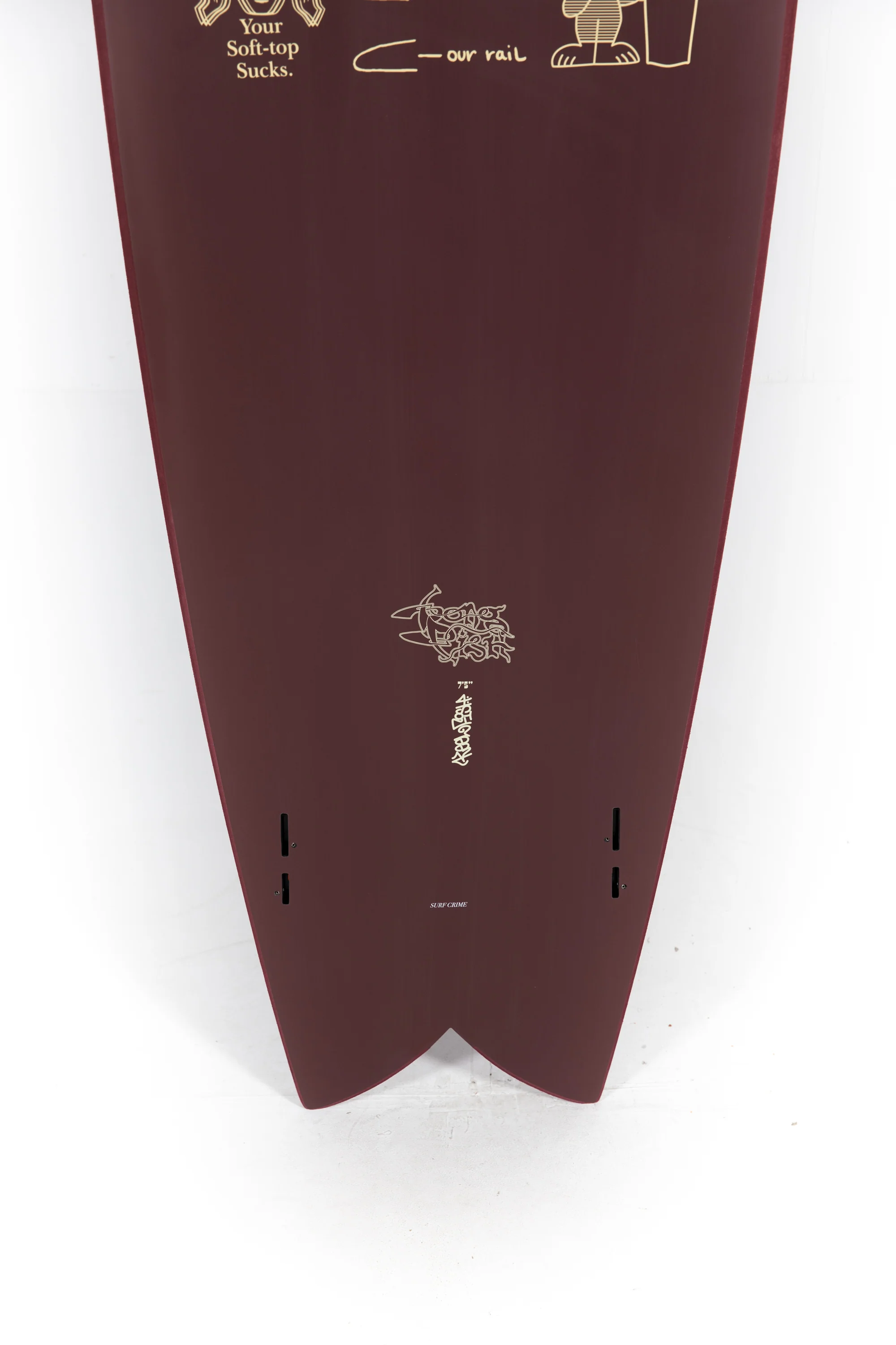 Crime Surfboards - LONG FISH - OX BLOOD SYNDICATE - 7'5" x 22.2" x 2.8" x 52.38L - Image 8