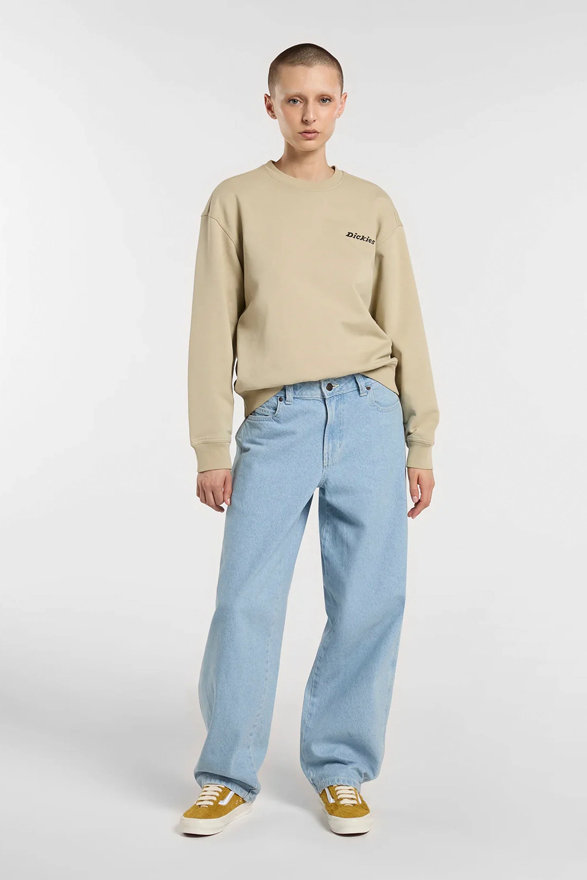 DICKIES - 957 LOOSE TAPERED WORK JEAN - VINTAGE AGED BLUE - Image 3