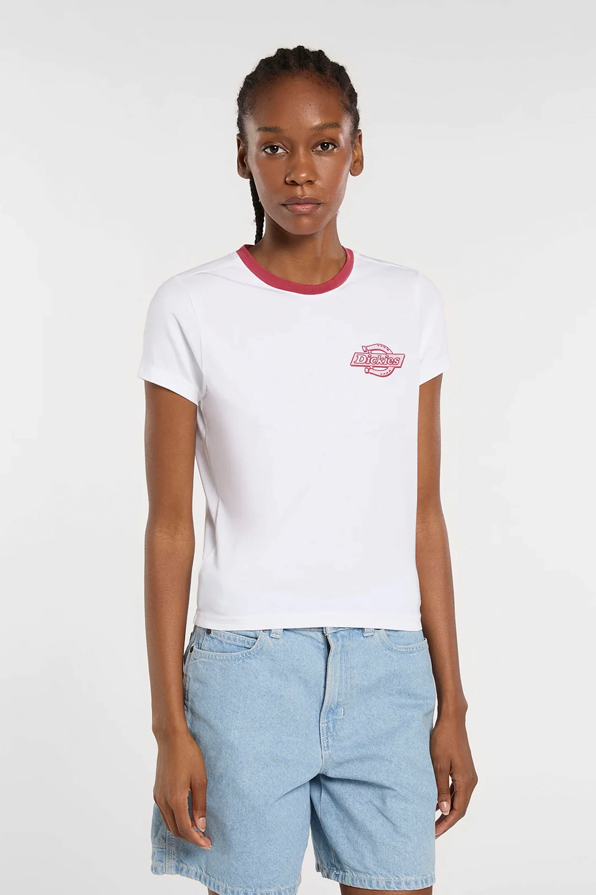 DICKIES - PLAINVILLE RINGER TEE - WHITE