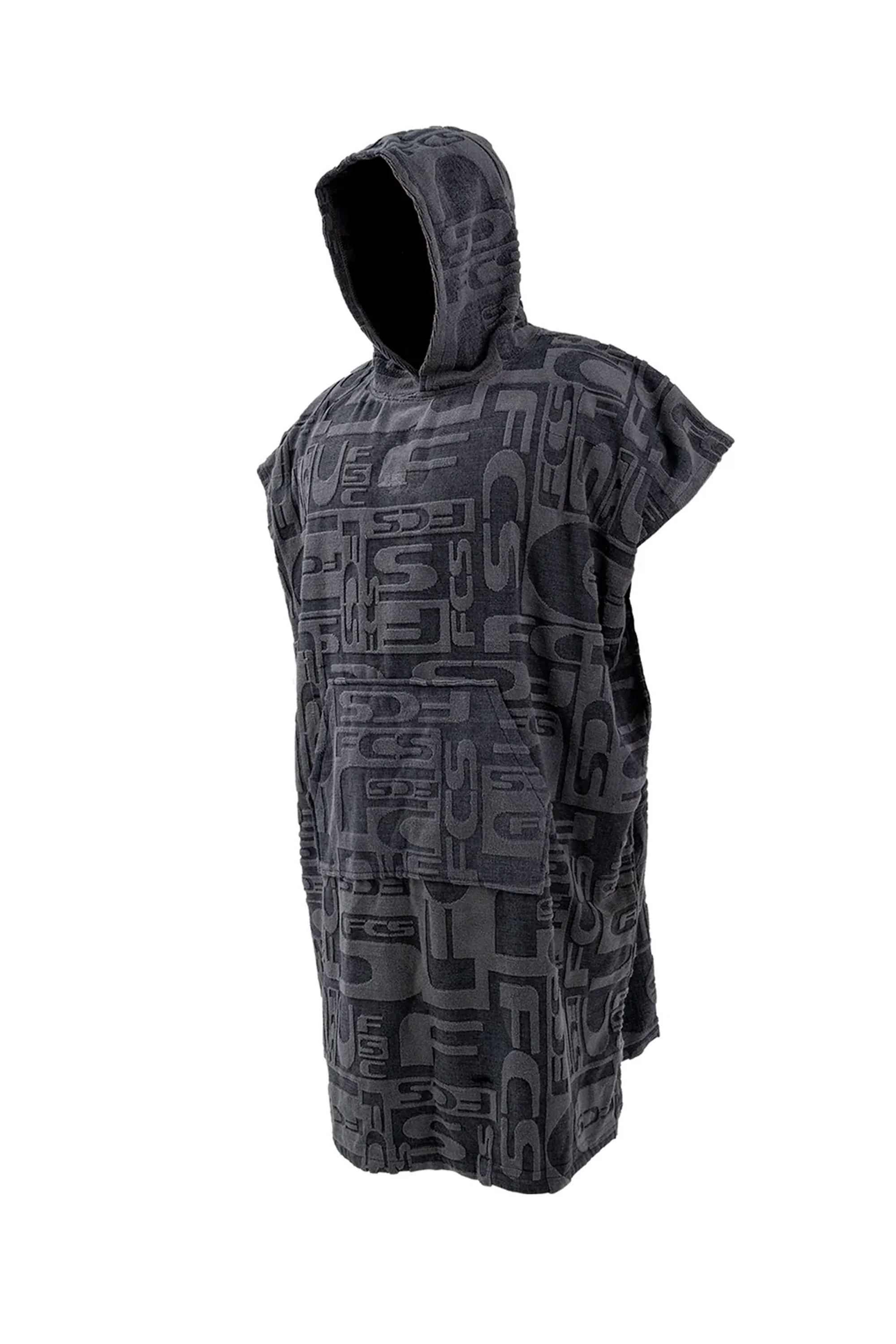 FCS - TOWEL PONCHO - JACQUARD CHARCOAL