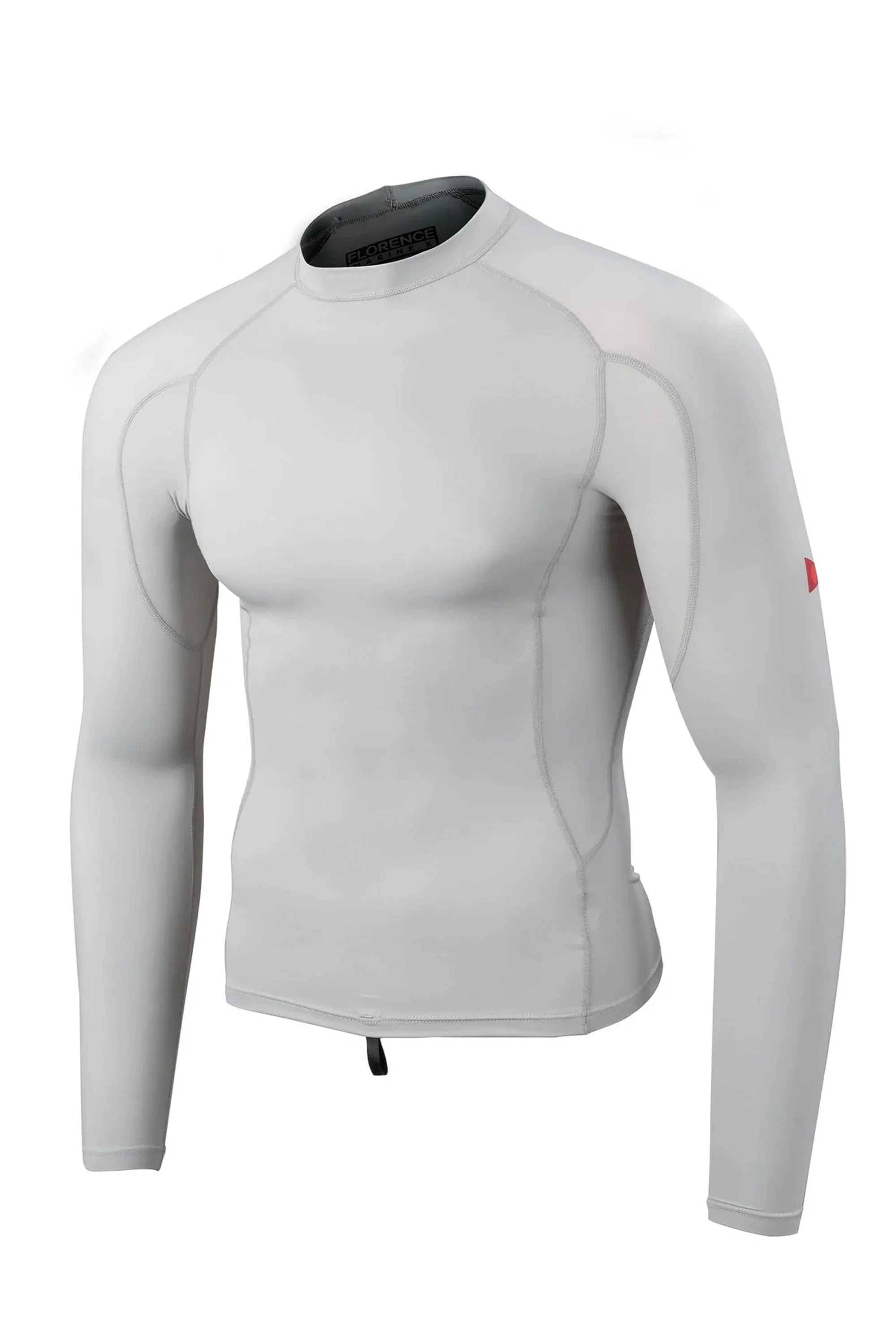 FLORENCE MARINE X - LONG SLEEVE RASHGUARD - SILVER - MAN