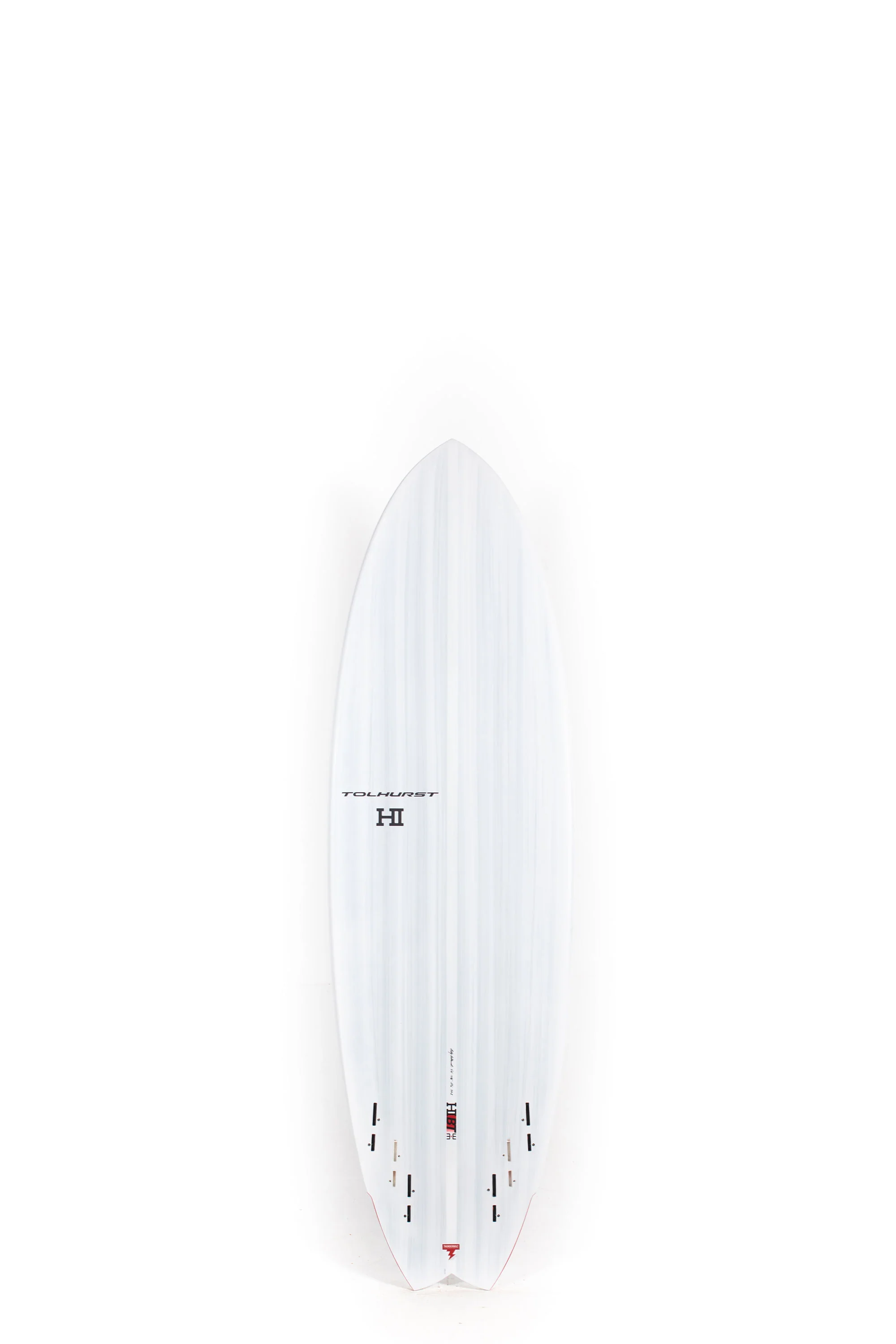 Harley Ingleby Surfboards - HIBT 3+3 - CANDY WHITE - Thunderbolt Red - 5'10" x 19 3/4 x 2 9/16 - 32L - Image 2