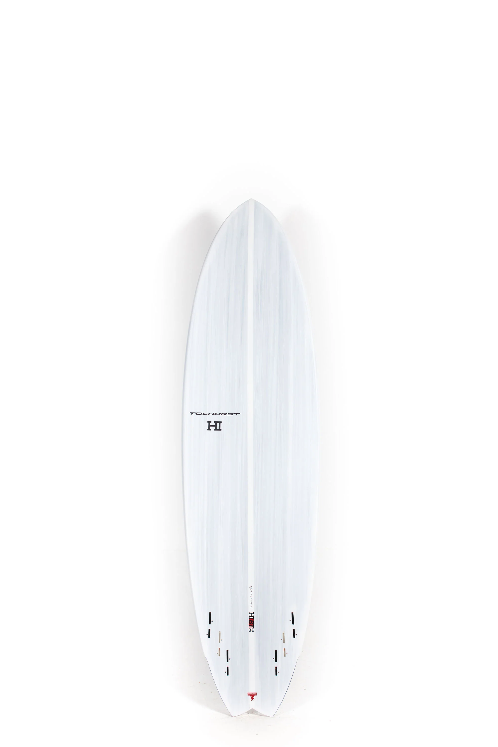 Harley Ingleby Surfboards - HIBT 3+3 - CANDY WHITE - Thunderbolt Red - 6'10" x 21" x 2 7/8" - 45L - Image 2