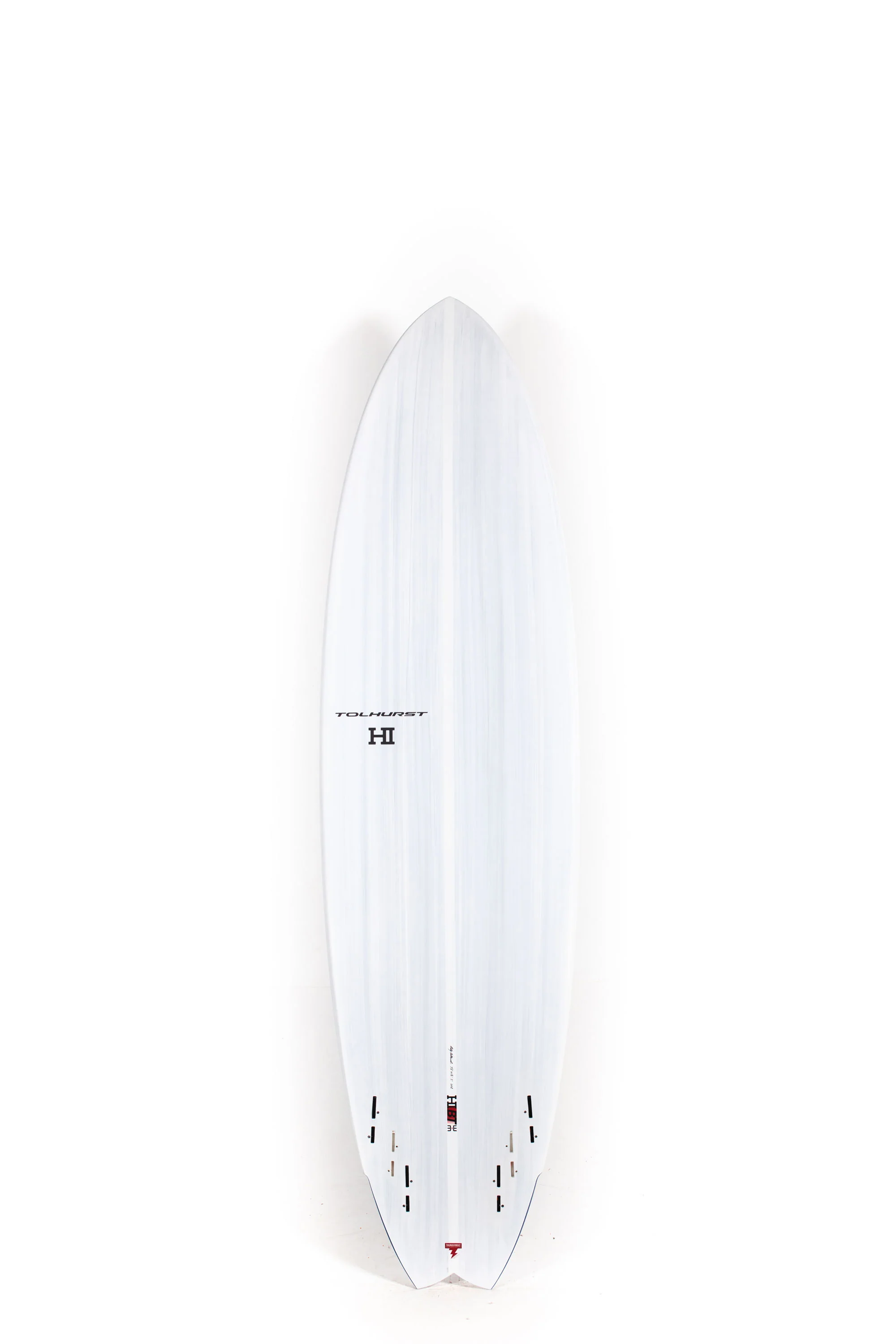Harley Ingleby Surfboards - HIBT 3+3 - CANDY WHITE - Thunderbolt Red - 7'2" x 21 1/2" x 3" - 50L - Image 2