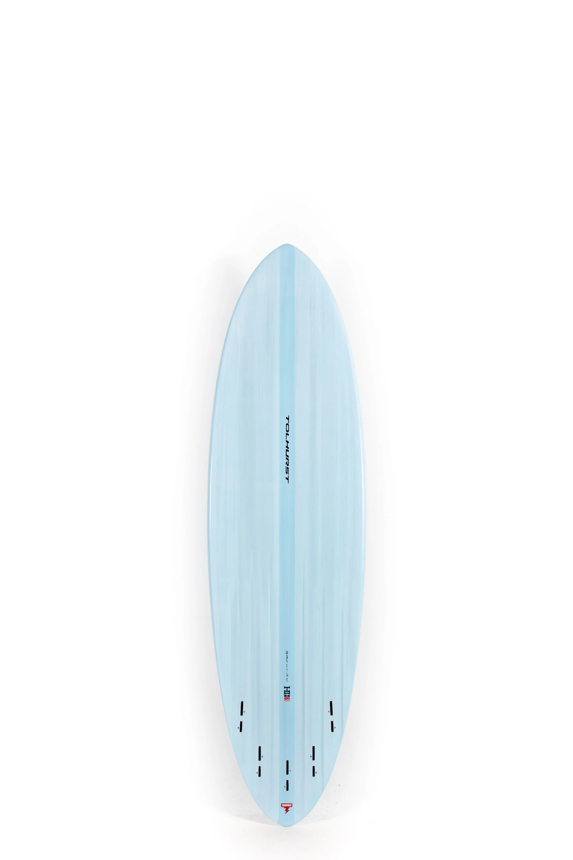 Harley Ingleby Surfboards - Mid 6 Mini - LIGHT BLUE - Thunderbolt Red - 6'4" x 20 x 2 5/8 - 36L - Image 2