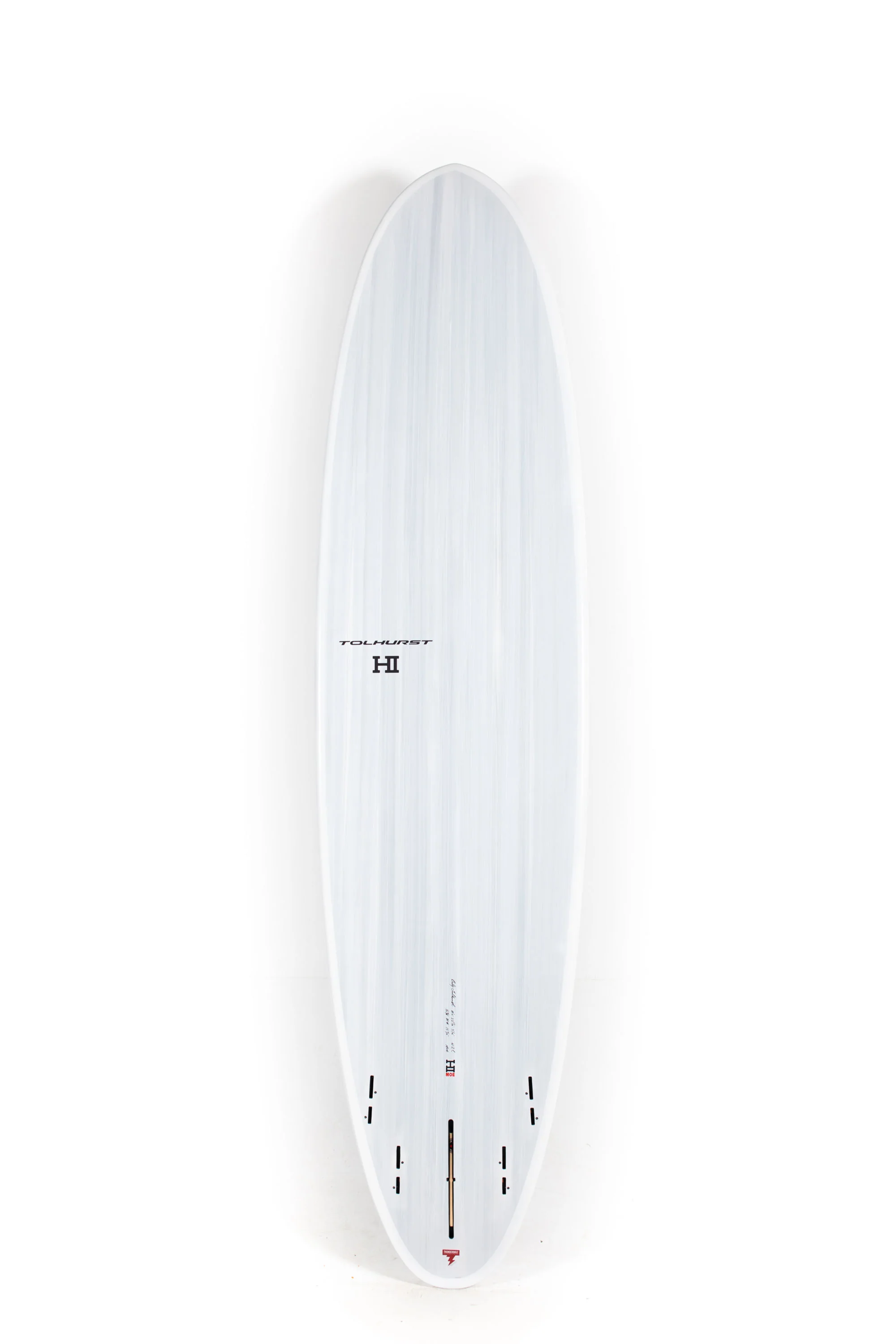 Harley Ingleby Surfboards - Moe - Candy White - Thunderbolt Black - 8'0" x 22 5/8" x 3 1/16" - 61.2L - Image 2