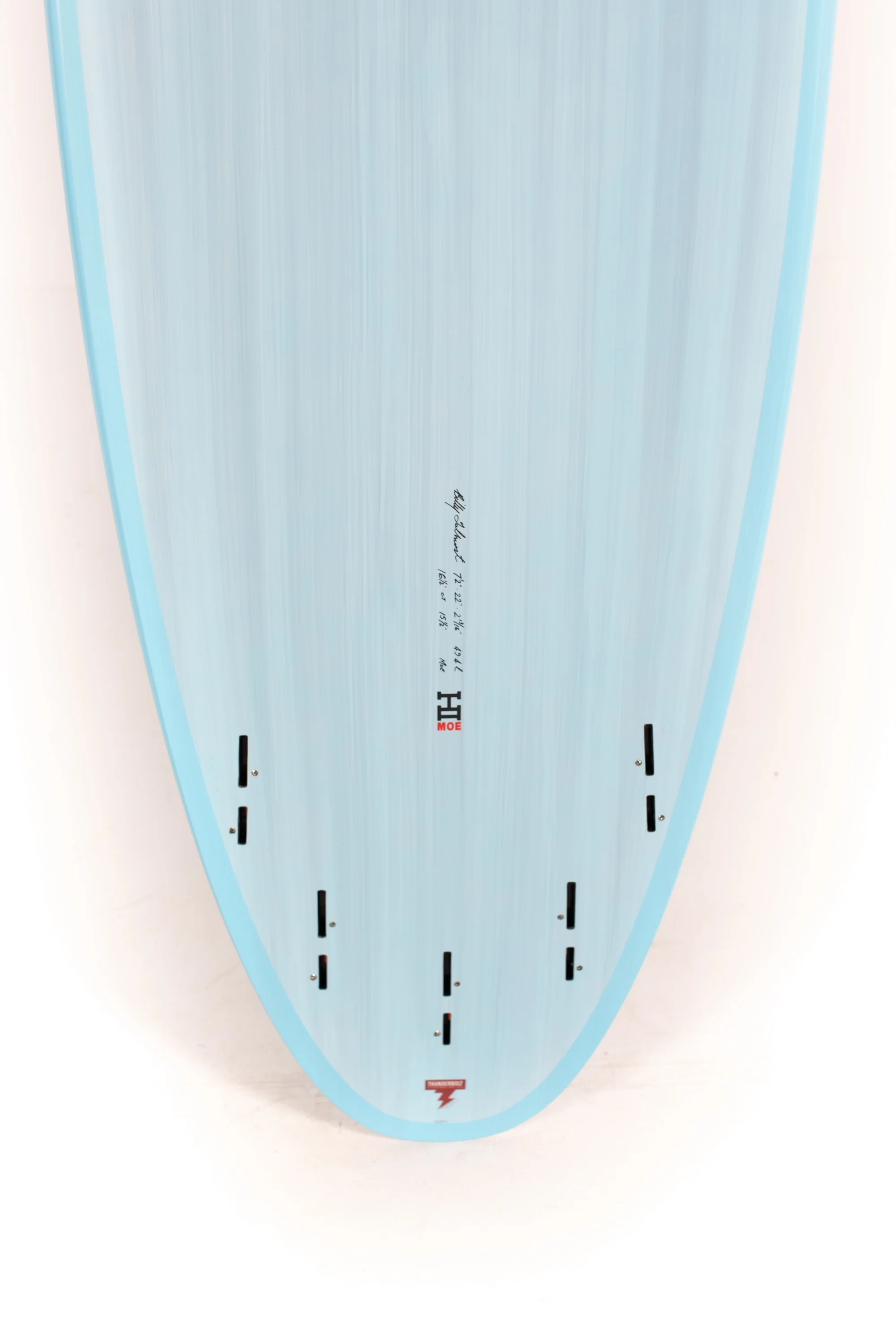 Harley Ingleby Surfboards - Moe - Light Blue - Thunderbolt Red - 7'2" x 22 x 2 13/16 - 49.4L - Image 8