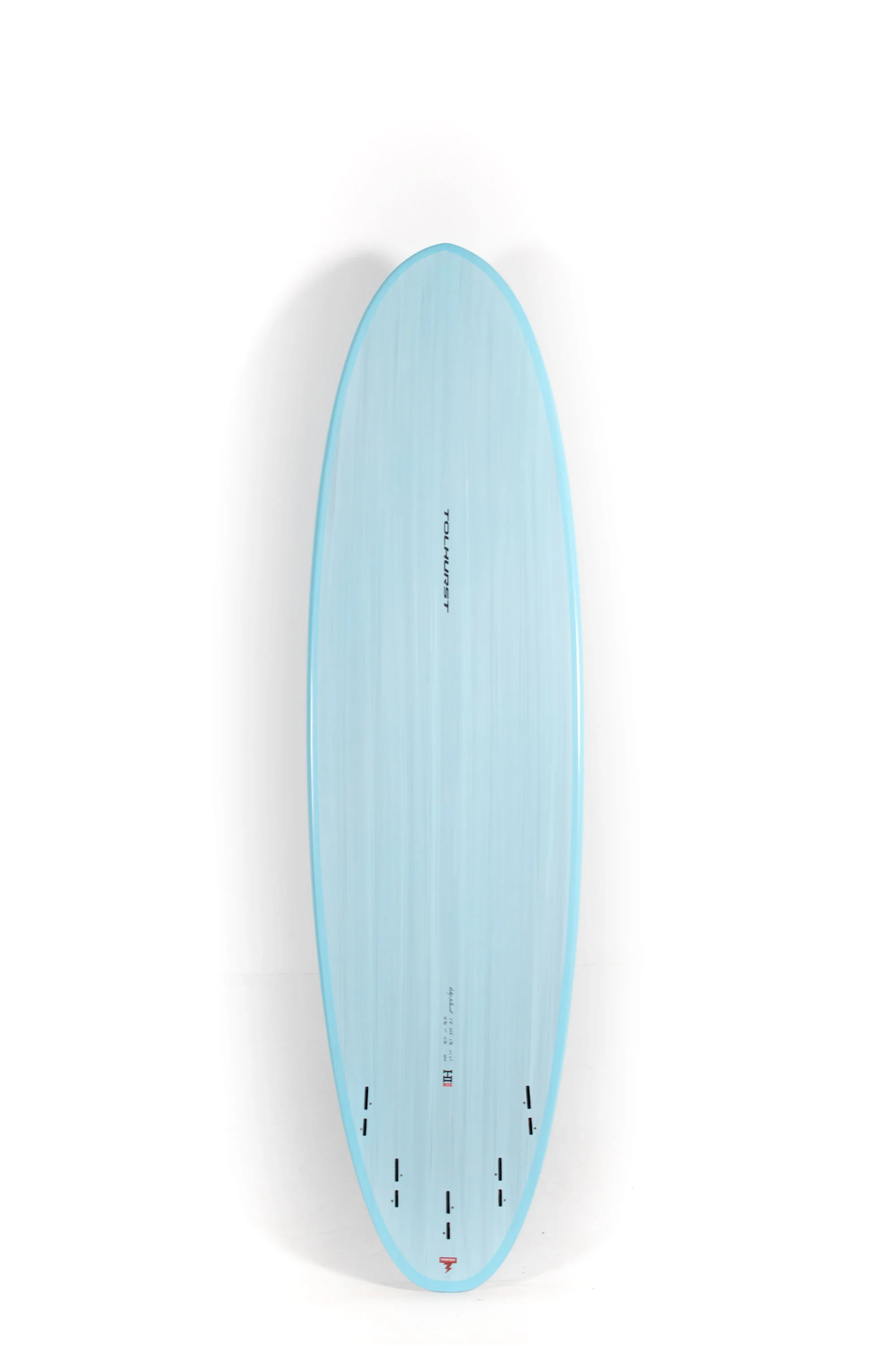 Harley Ingleby Surfboards - Moe - Light Blue - Thunderbolt Red - 7'4" - 22 1/2" x 2 7/8" - 52.9L - Image 2