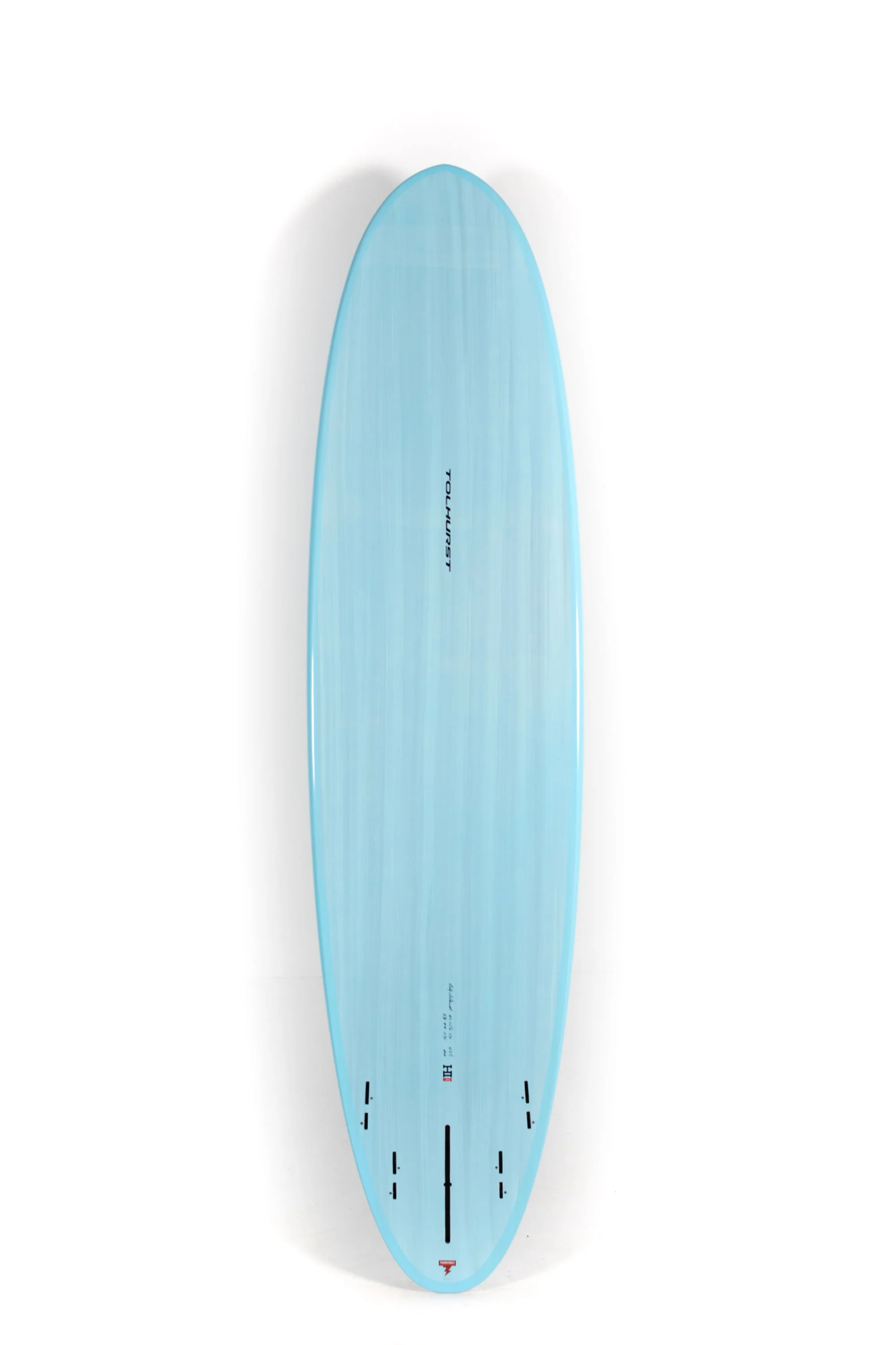 Harley Ingleby Surfboards - Moe - Light Blue - Thunderbolt Red - 8'0" x 22 5/8" x 3 1/16" - 61.2L - Image 2