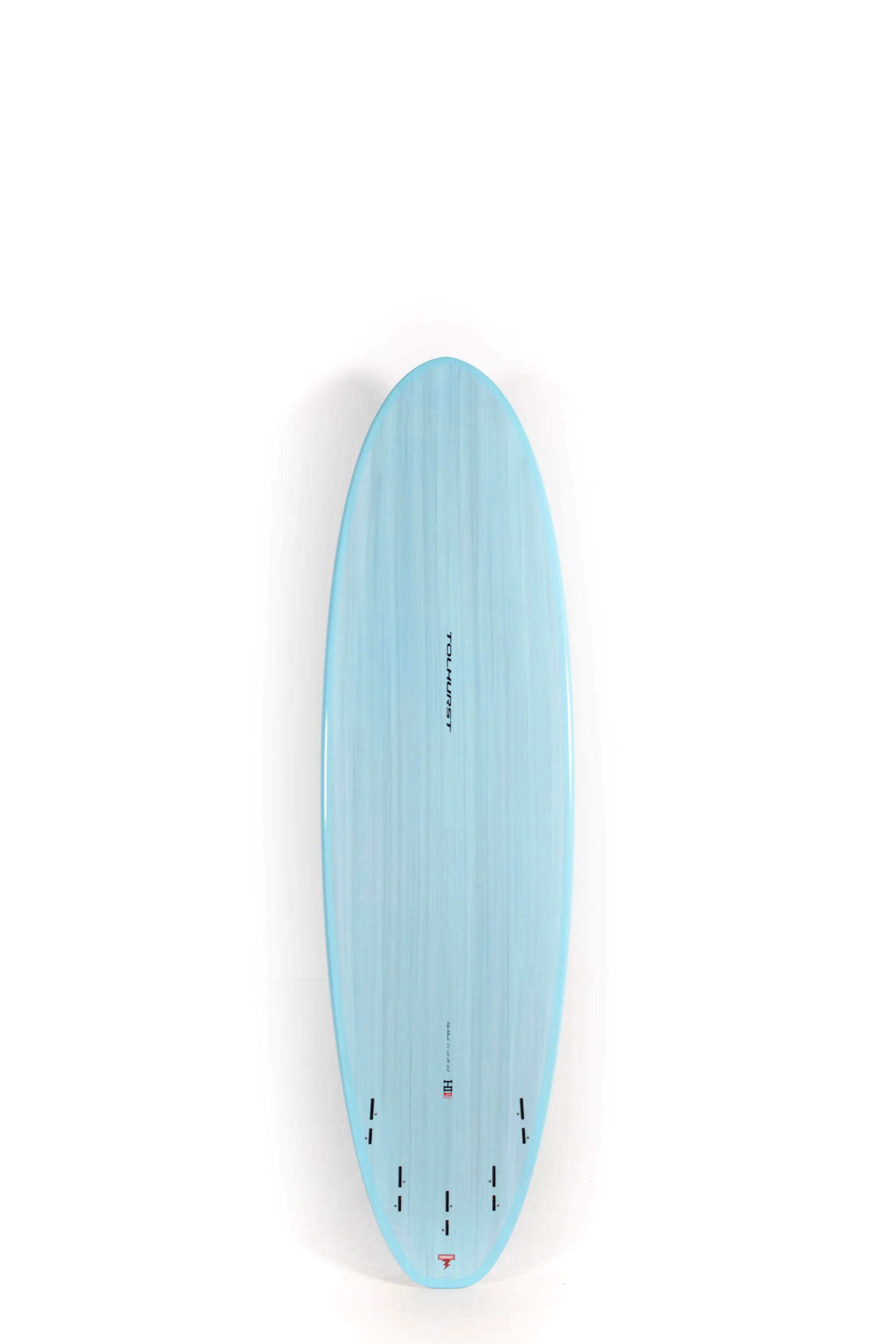 Harley Ingleby Surfboards - Moe Mini - Light Blue - Thunderbolt Red - 6'10" x 21 1/2" x 2 3/4" - 45L - Image 2