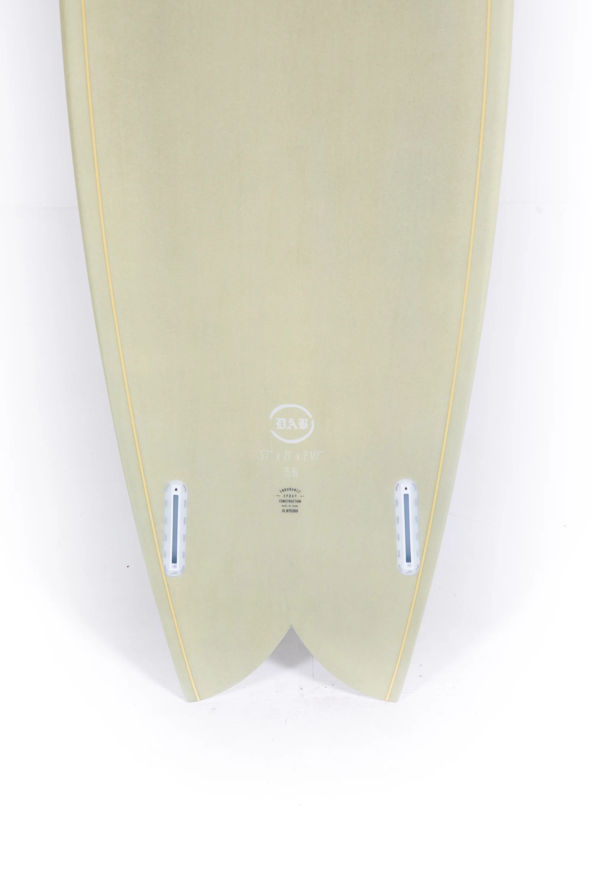 Indio Surfboard - DAB Green Cement - 5’7" x 21 x 2 1/2 x 35.80L - Image 8