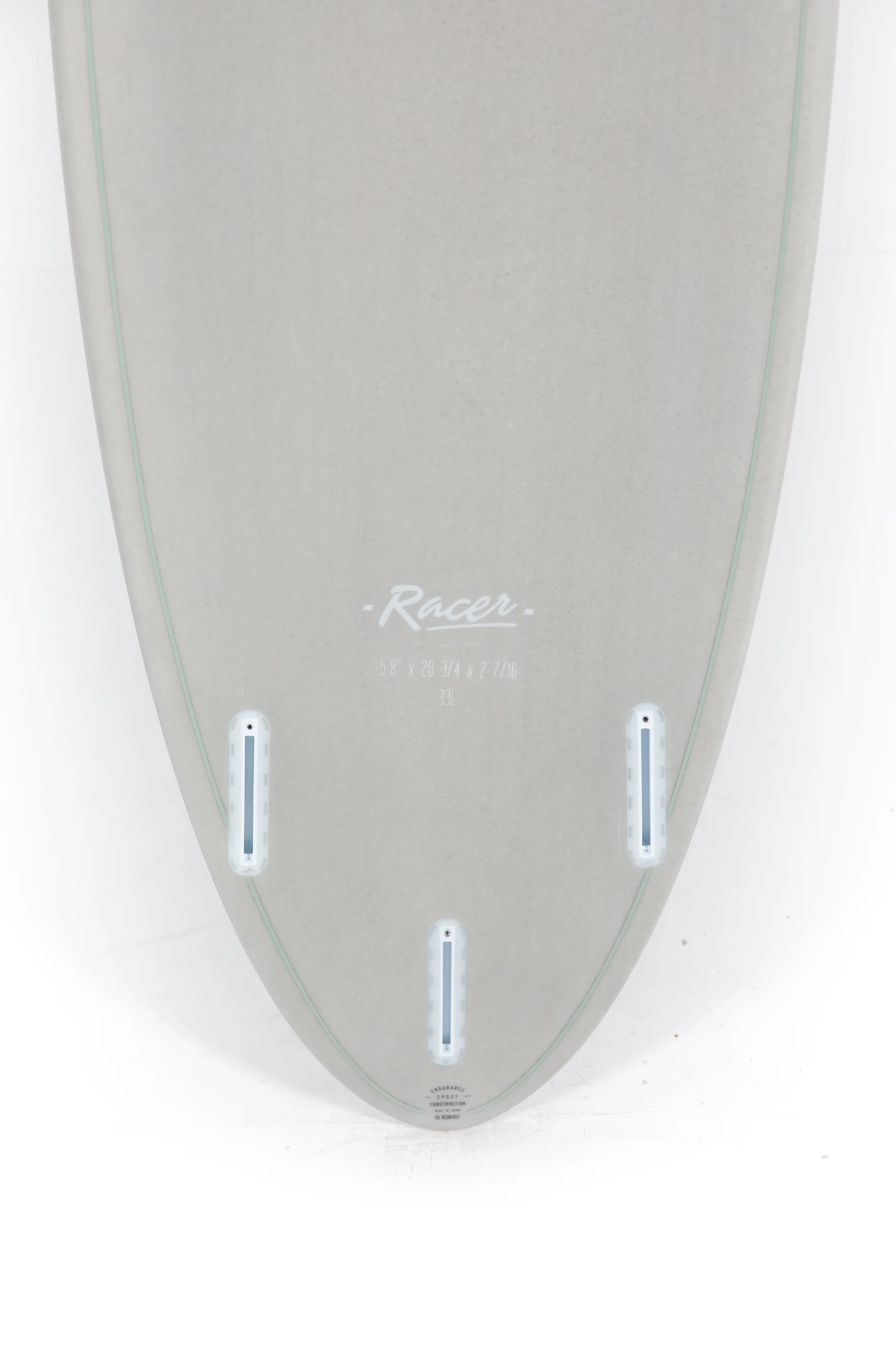 Indio Surfboards - RACER Grey - 5'8" x 20 3/4" x 2 7/16 - 33L - Image 8