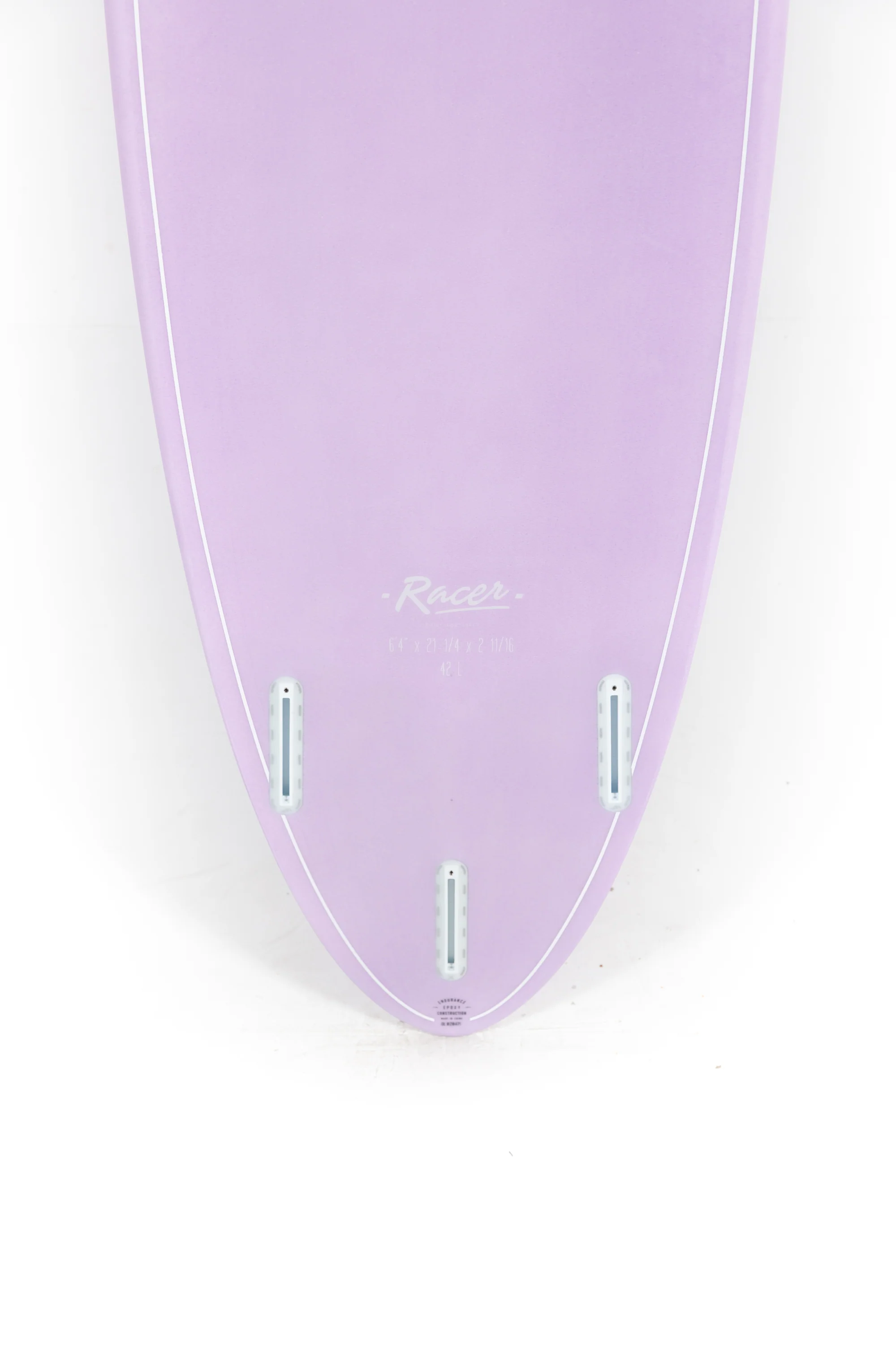 Indio Surfboards - RACER Lilac - 6'4" x 21 1/4 x 2 11/16 - 42L - Image 8