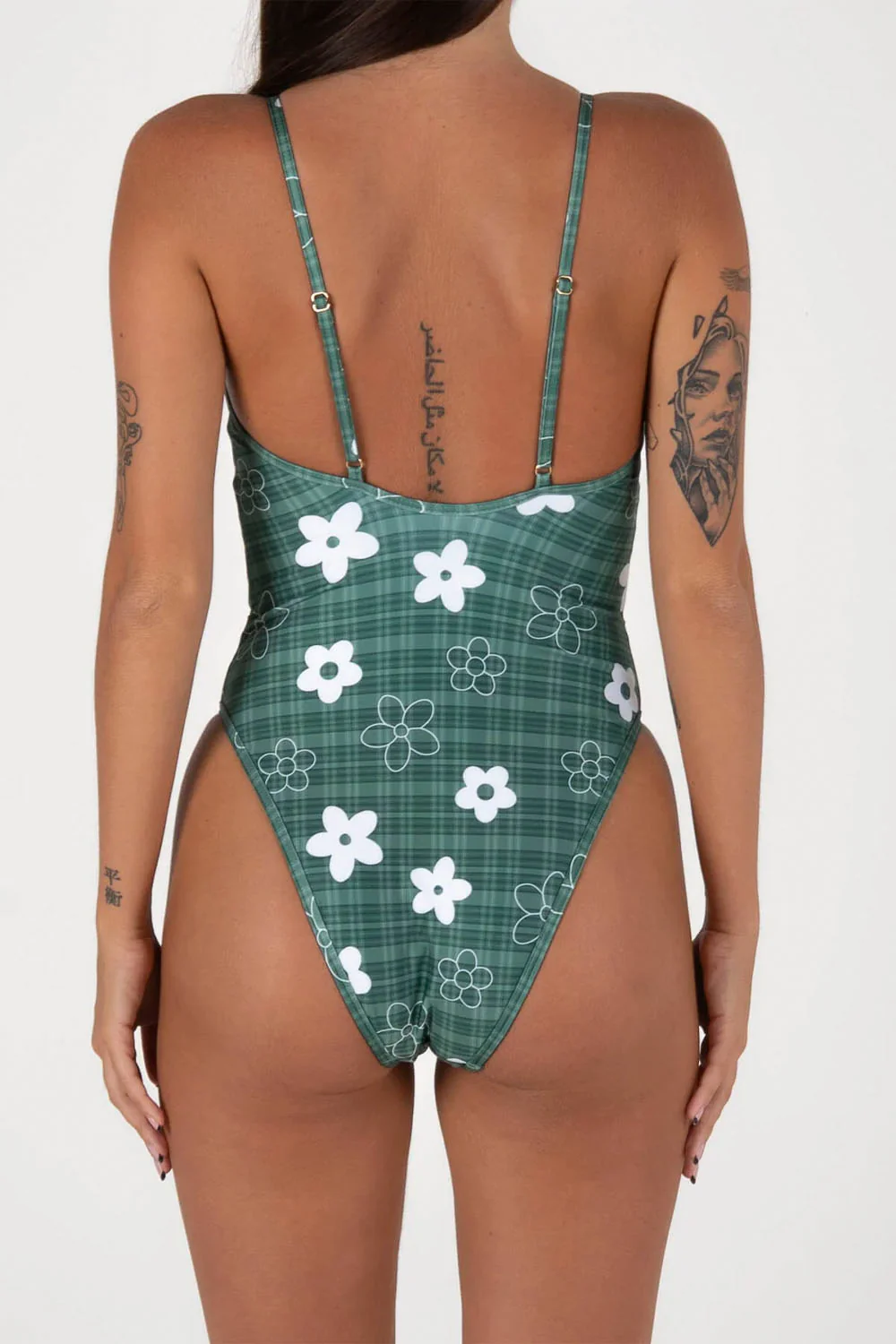 INNER RELM - POOLSIDE ONE PIECE - GINGHAM GREEN - Image 6