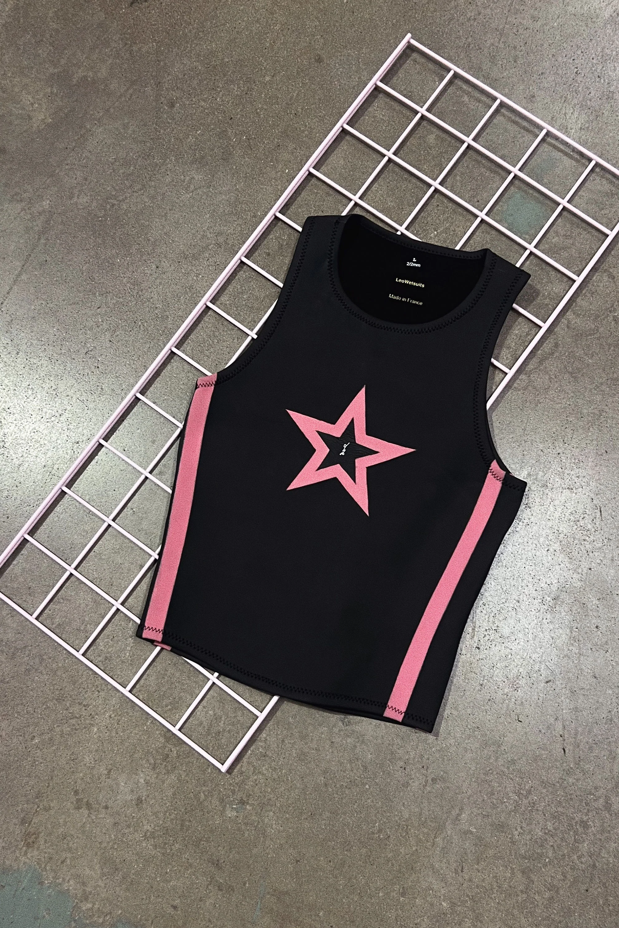 LEO WETSUITS - STAR TANK TOP - 2MM - JACKET - BLACK/NEON PINK - MAN
