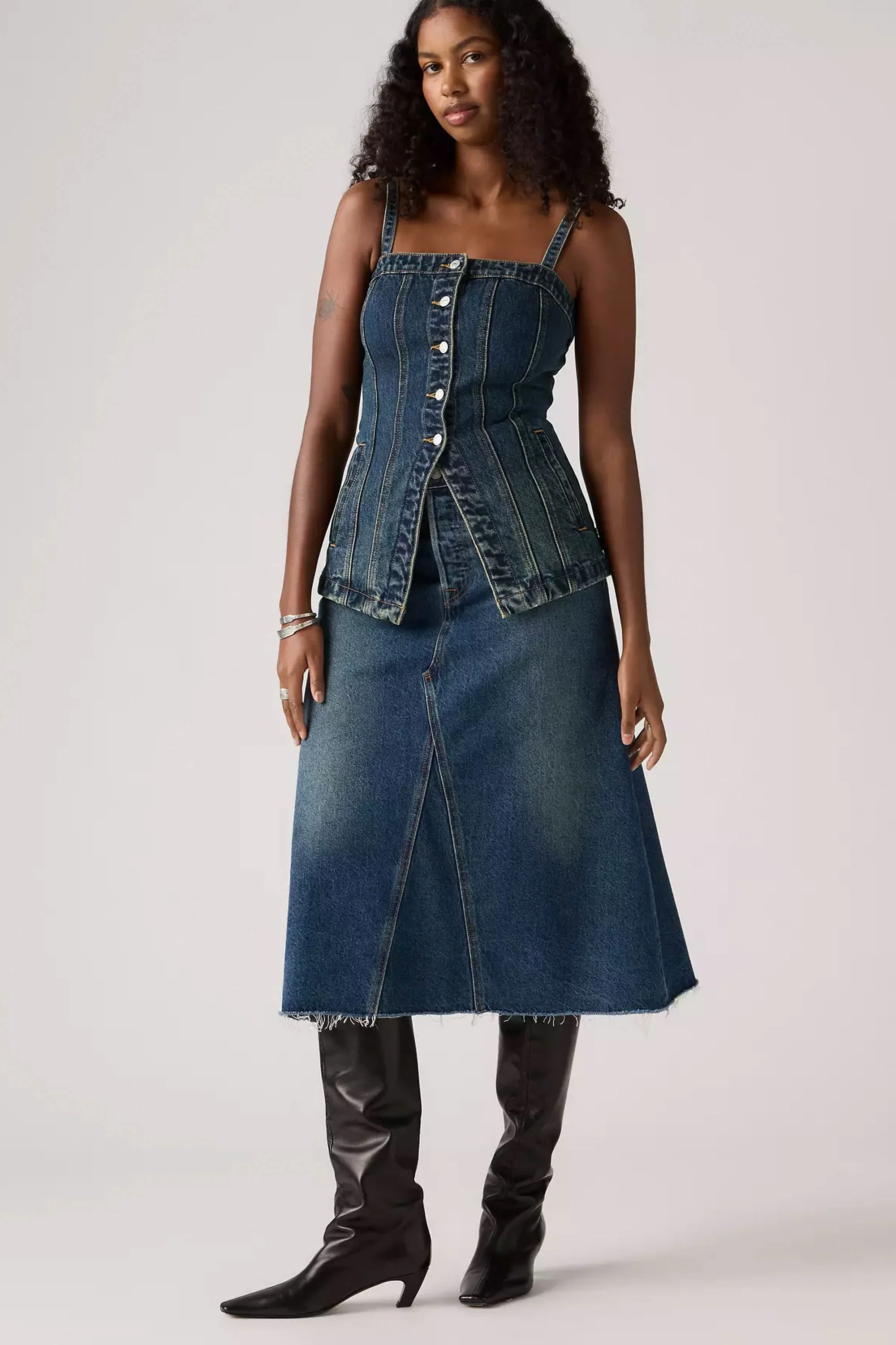 LEVIS - HIGH RISE A LINE DECON SKIRT - HINGED HEART - Image 3