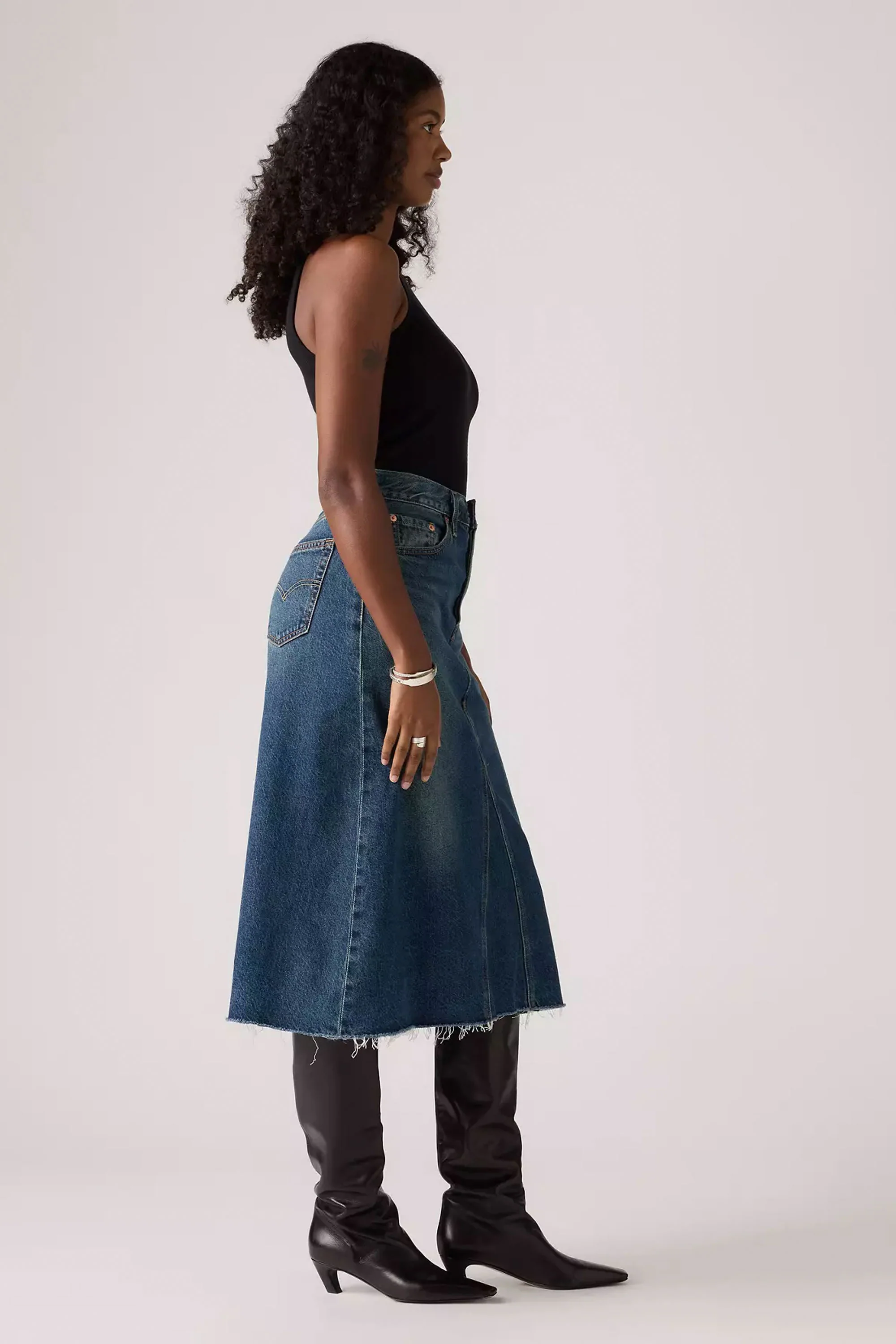 LEVIS - HIGH RISE A LINE DECON SKIRT - HINGED HEART - Image 4