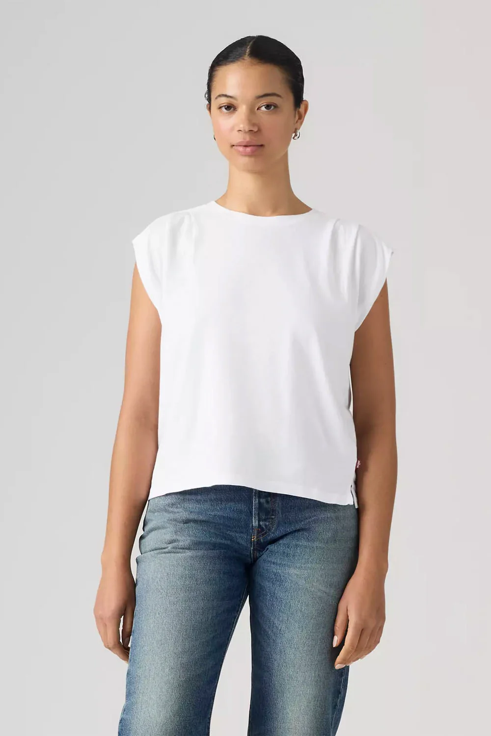 LEVIS - PLEATED MUSCLE TANK - BRIGHT WHITE - Image 3