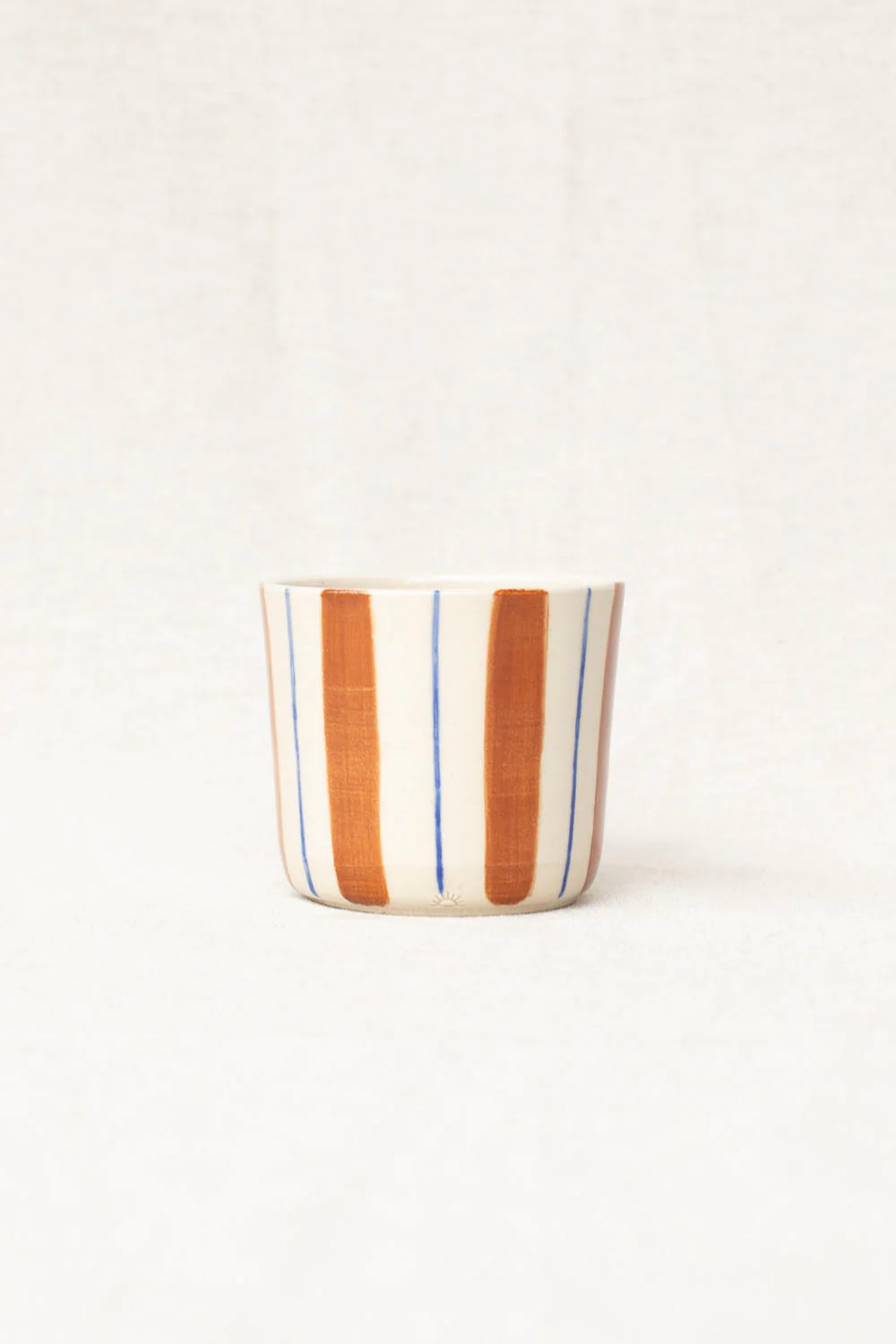 LUZ CERAMICS - BROWN BLUE STRIPES CUP