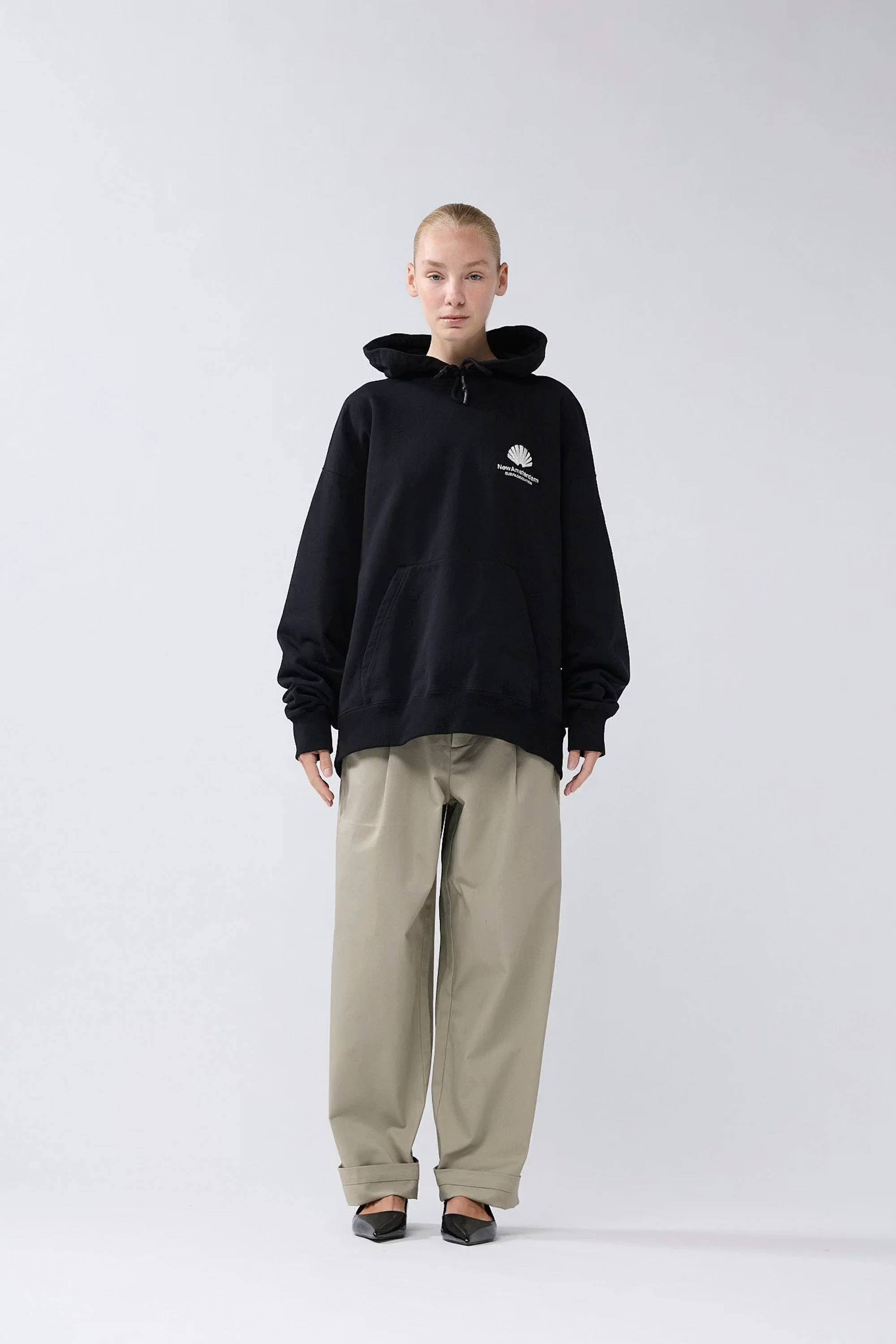 NEW AMSTERDAM SURF ASSOCIATION - LOGO HOODIE - BLACK/WHITE - Image 5