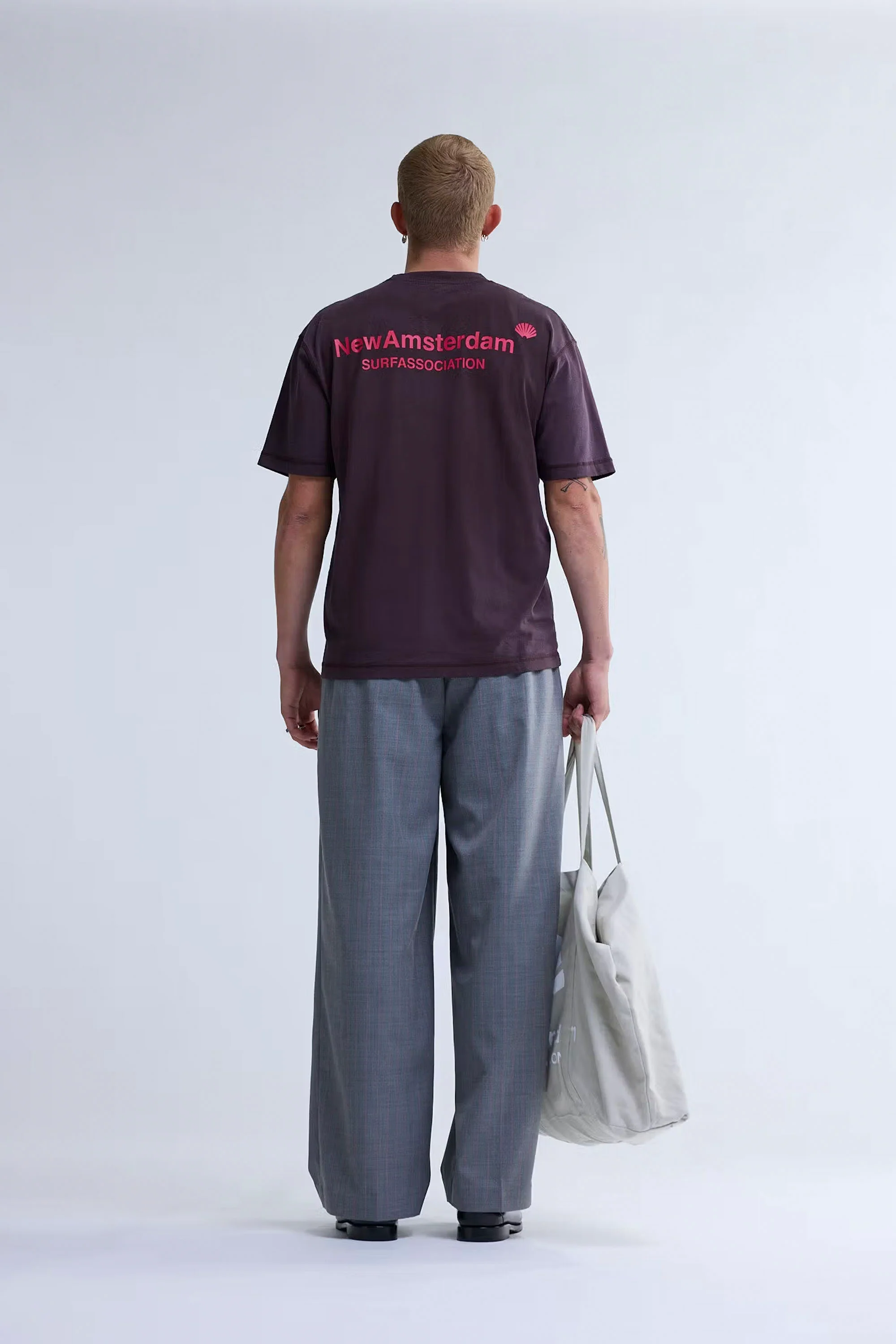NEW AMSTERDAM SURF ASSOCIATION - LOGO TEE - WALNUT/DEEP RED - Image 4
