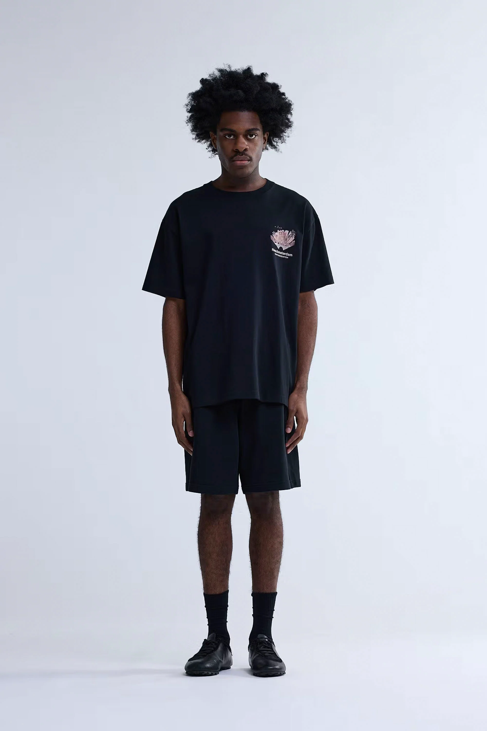 NEW AMSTERDAM SURF ASSOCIATION - TROPICAL TEE - BLACK