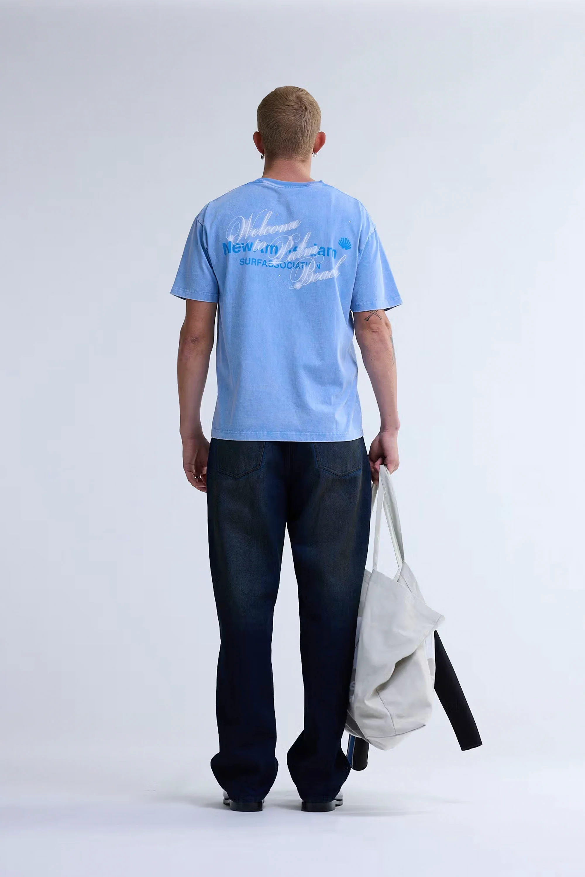 NEW AMSTERDAM SURF ASSOCIATION - WELCOME TO PALMBEACH TEE - BLUE - Image 2