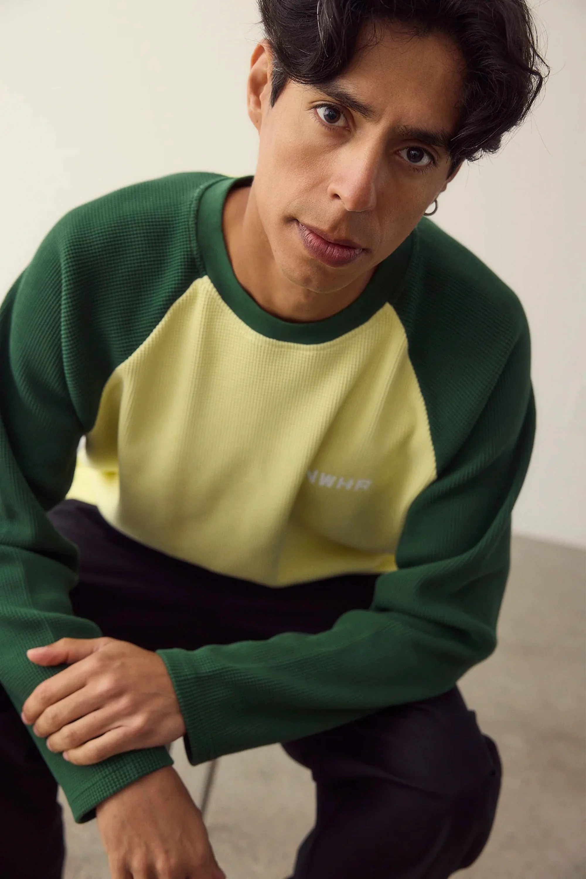 NOWHERE - GREEN WAFFLE CREWNECK - Image 2